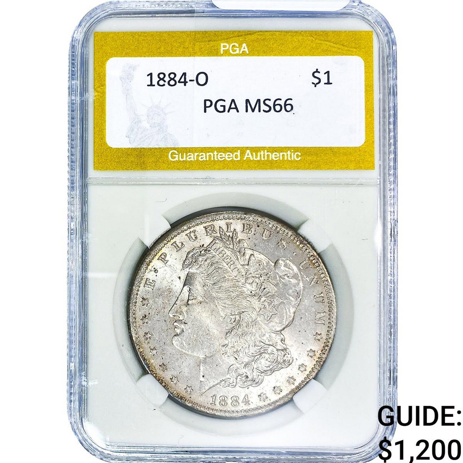 1884-O Morgan Silver Dollar PGA MS66: 1884-O Morgan Silver Dollar PGA MS66
