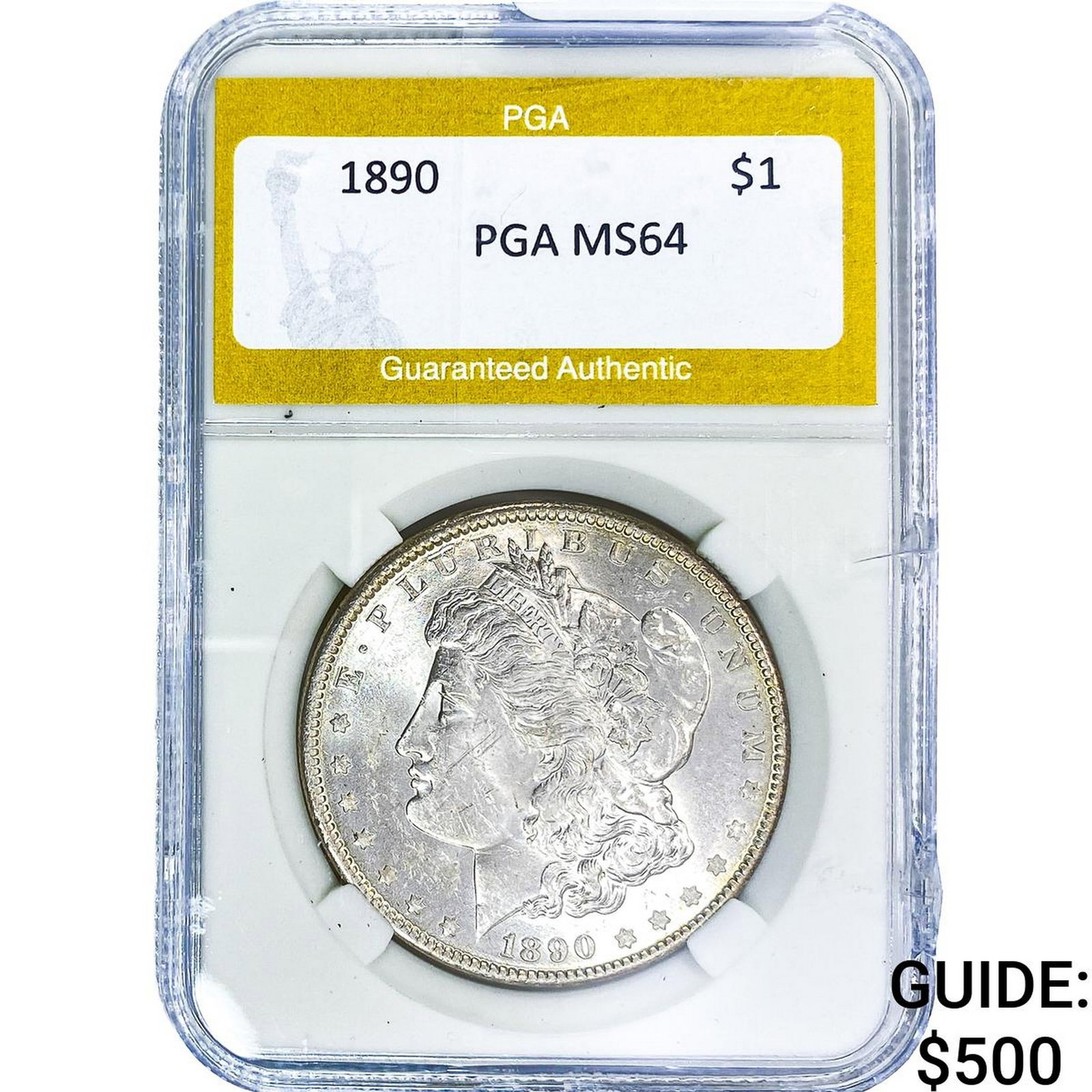 1890 Morgan Silver Dollar PGA MS64: 1890 Morgan Silver Dollar PGA MS64