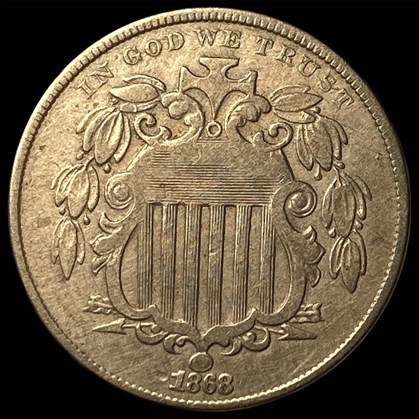 1868 Shield Nickel CLOSELY UNCIRCULATED (1 of 2)