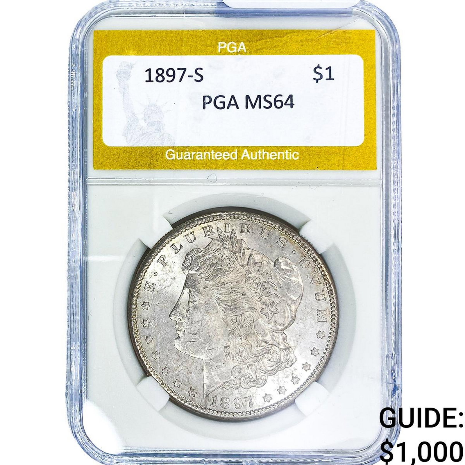 1897-S Morgan Silver Dollar PGA MS64: 1897-S Morgan Silver Dollar PGA MS64