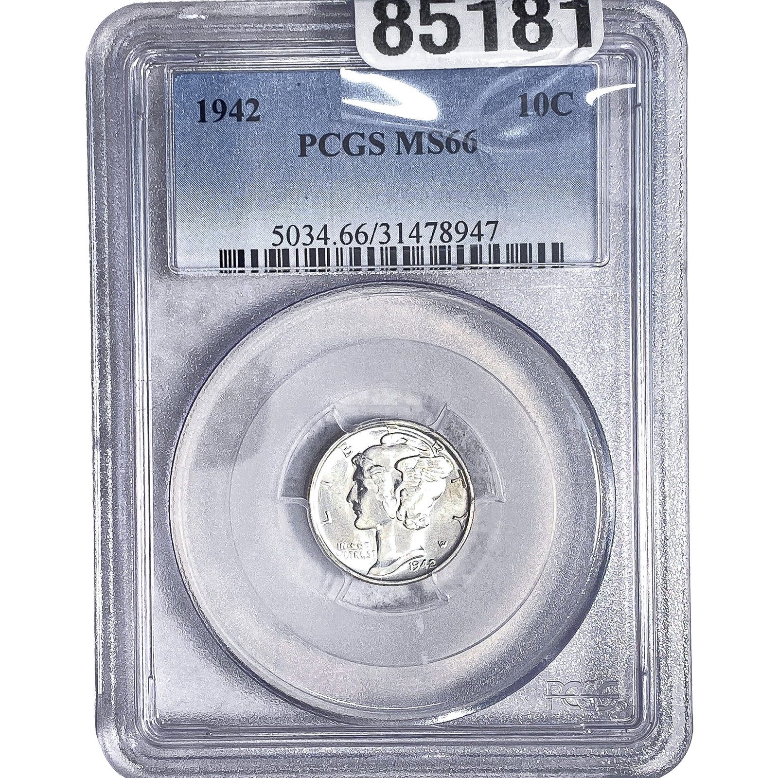 1942 Mercury Silver Dime PCGS MS66: 1942 Mercury Silver Dime PCGS MS66