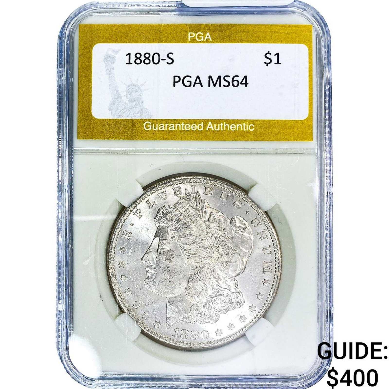 1880-S Morgan Silver Dollar PGA MS64: 1880-S Morgan Silver Dollar PGA MS64