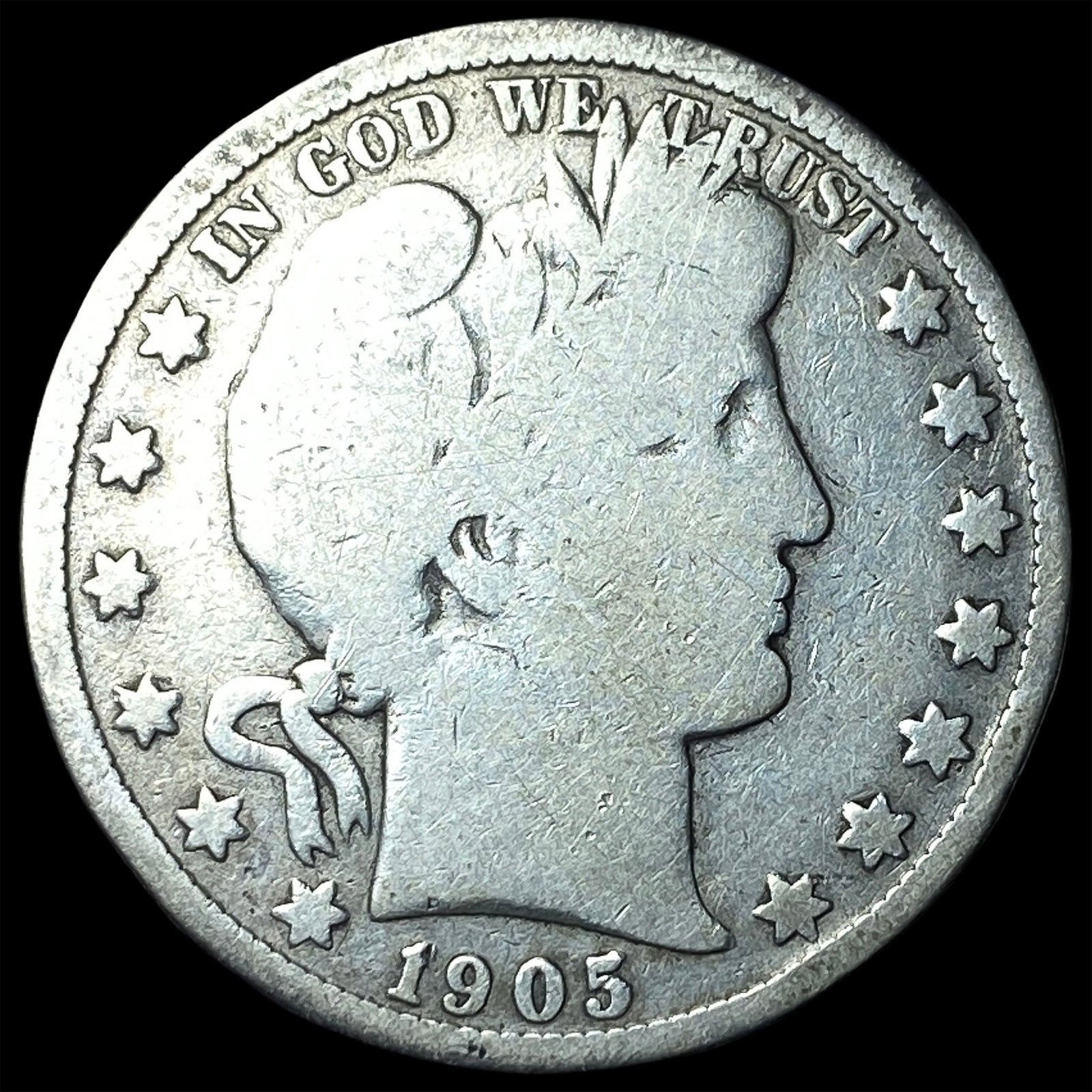1905-O Silver Barber Half Dollar LIGHTLY CIRCULATED: 1905-O Silver Barber Half Dollar LIGHTLY CIRCULATED