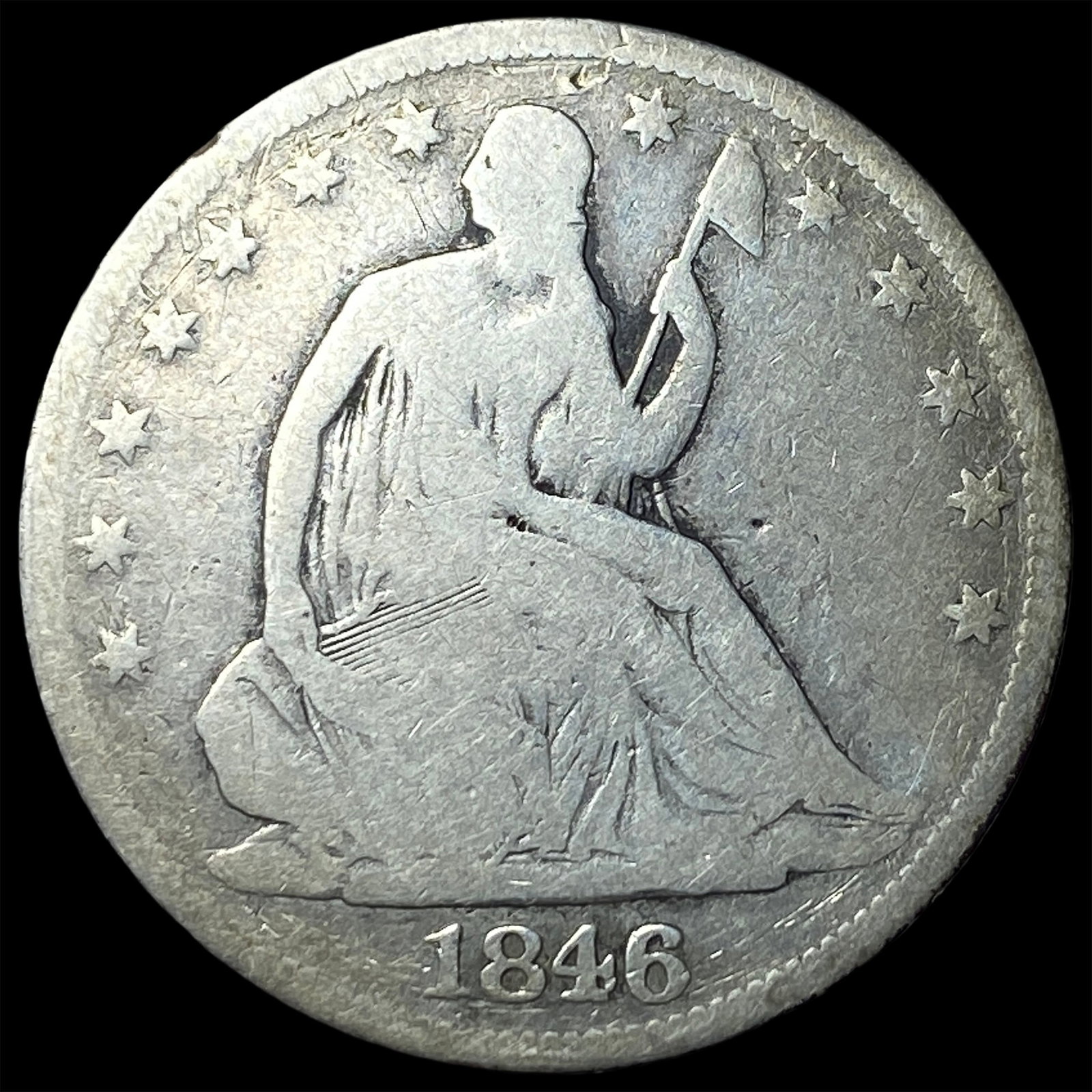 1846 Silver Seated Liberty Half Dollar NICELY CIRCULATED (1 of 2)