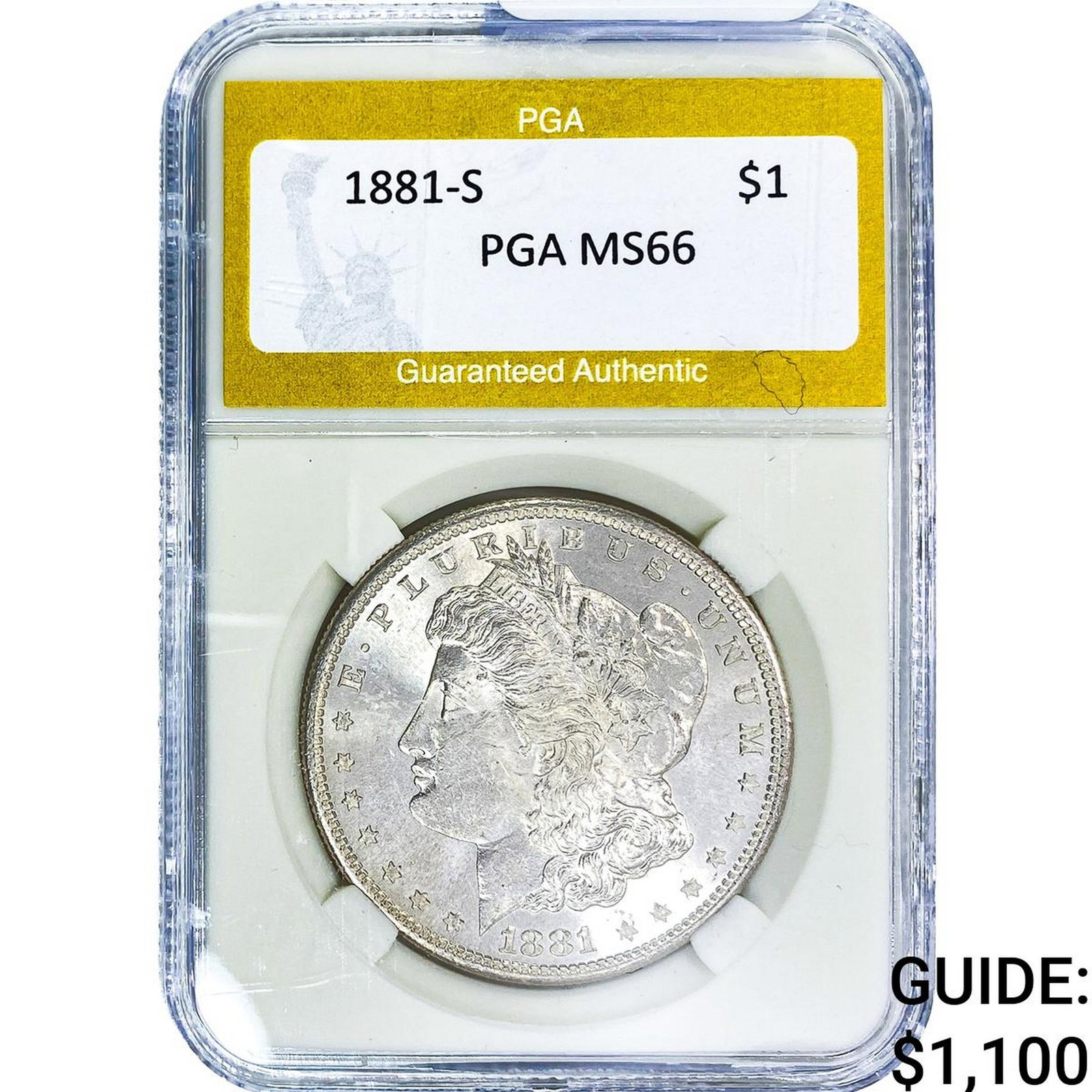 1881-S Morgan Silver Dollar PGA MS66: 1881-S Morgan Silver Dollar PGA MS66