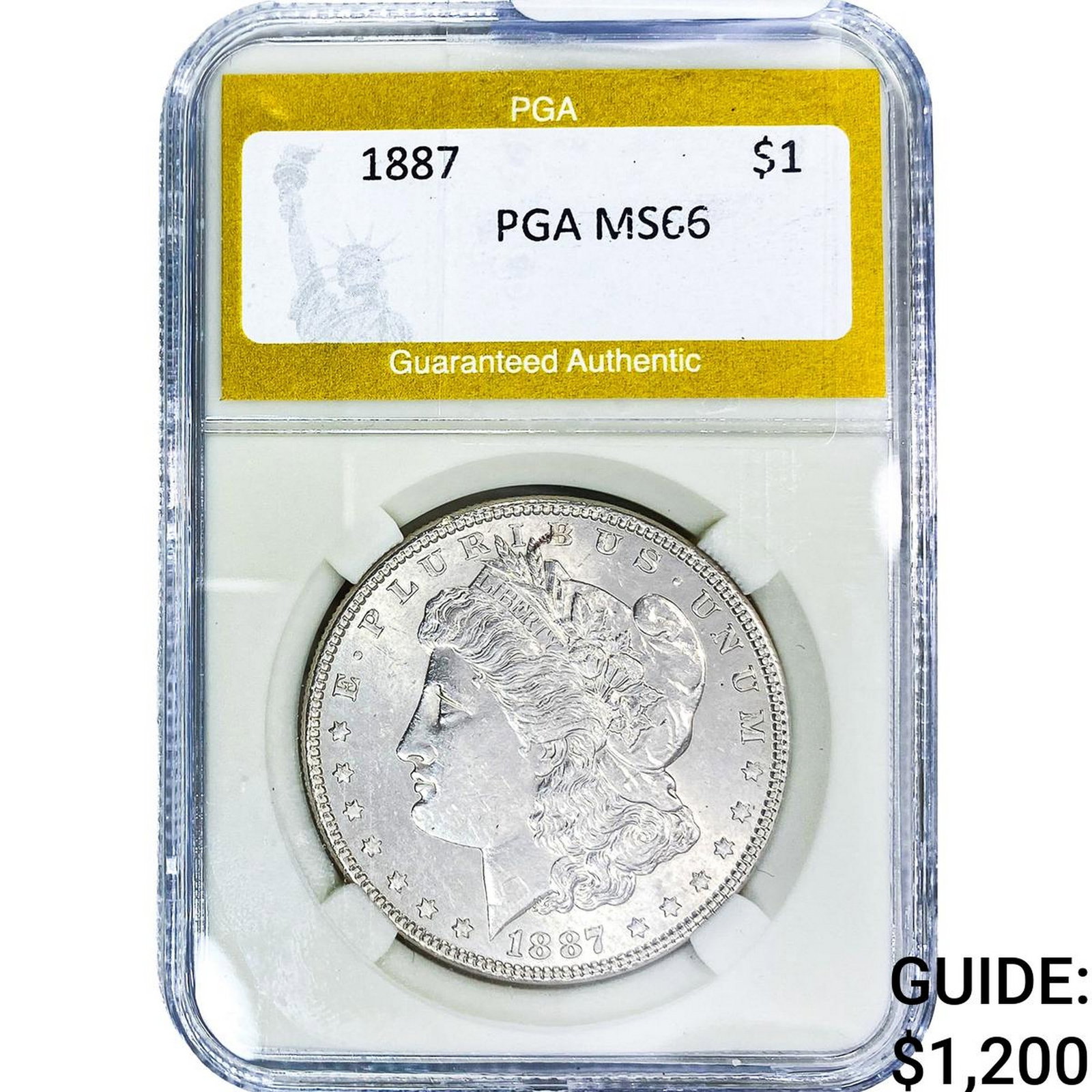 1887 Morgan Silver Dollar PGA MS66: 1887 Morgan Silver Dollar PGA MS66