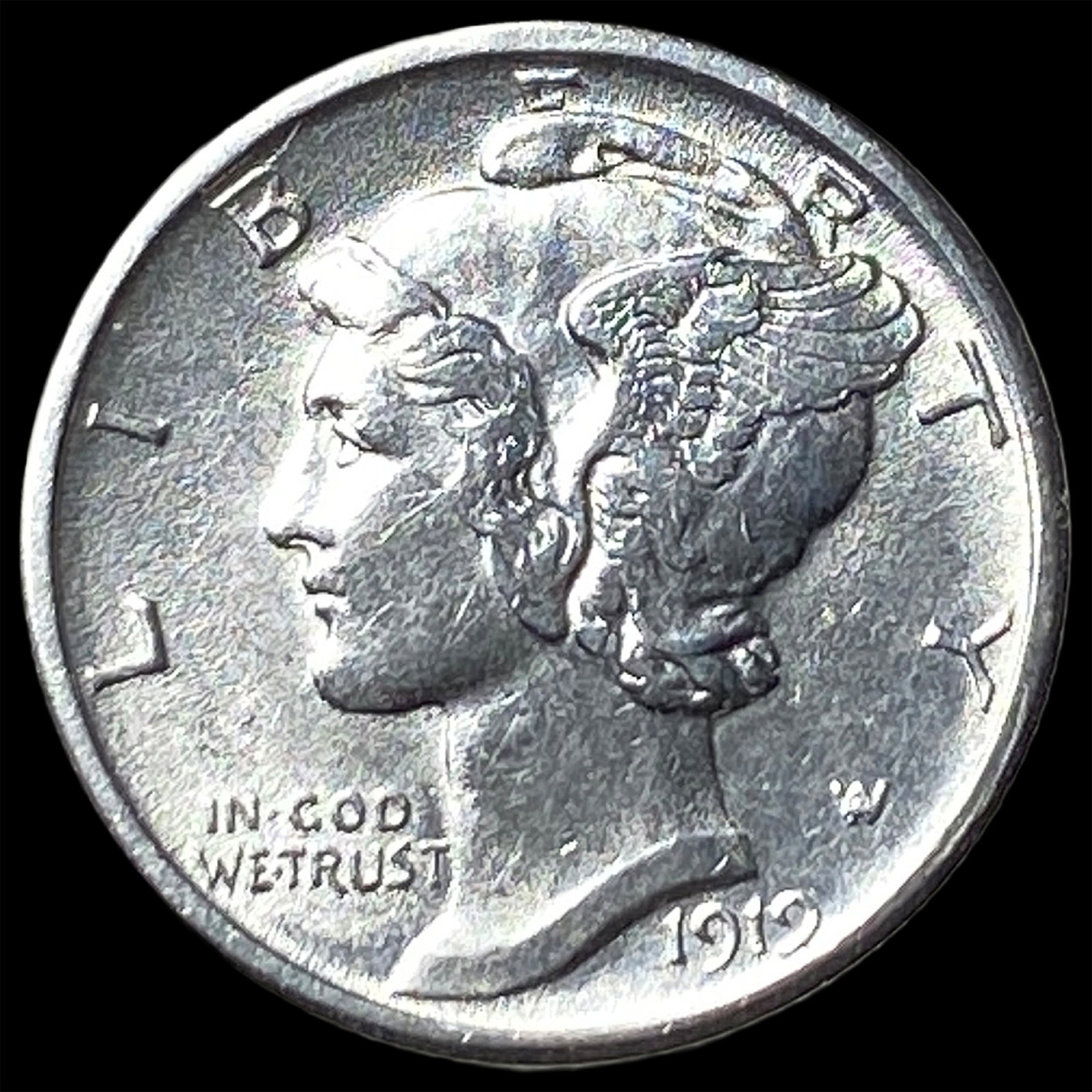 1919-D Silver Mercury Dime CHOICE BU (1 of 2)