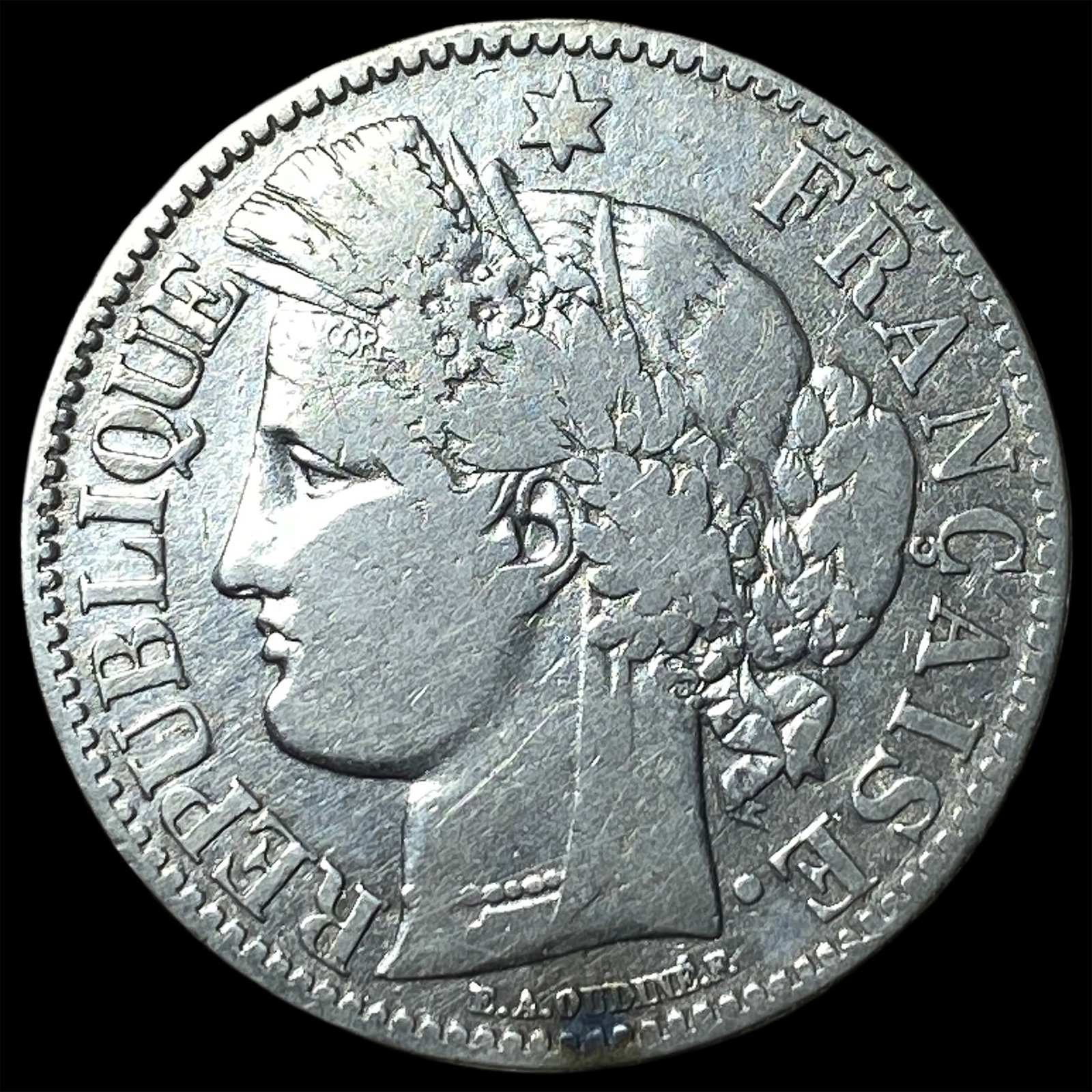 1870A France Silver 2 Francs: 1870A France Silver 2 Francs