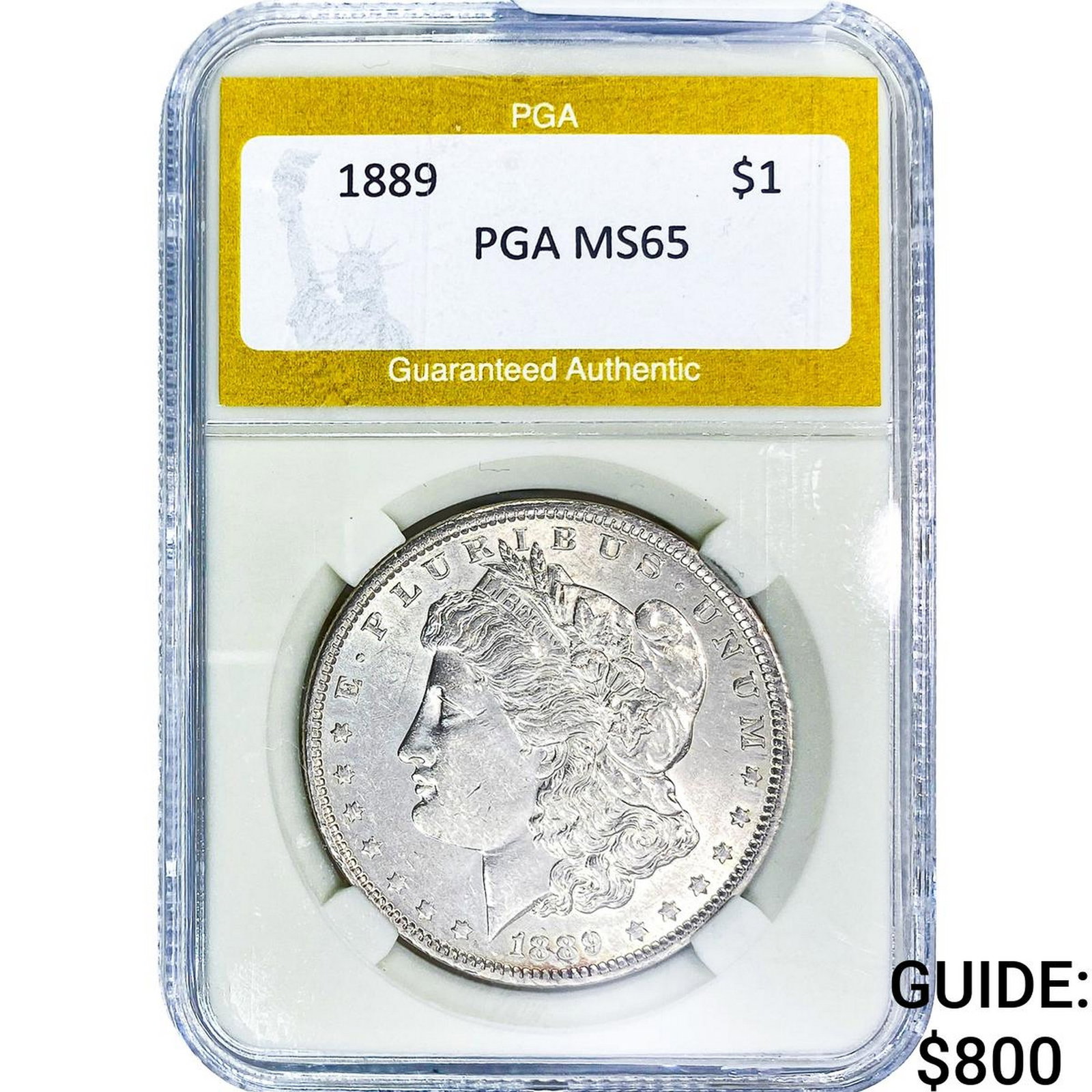 1889 Morgan Silver Dollar PGA MS65: 1889 Morgan Silver Dollar PGA MS65