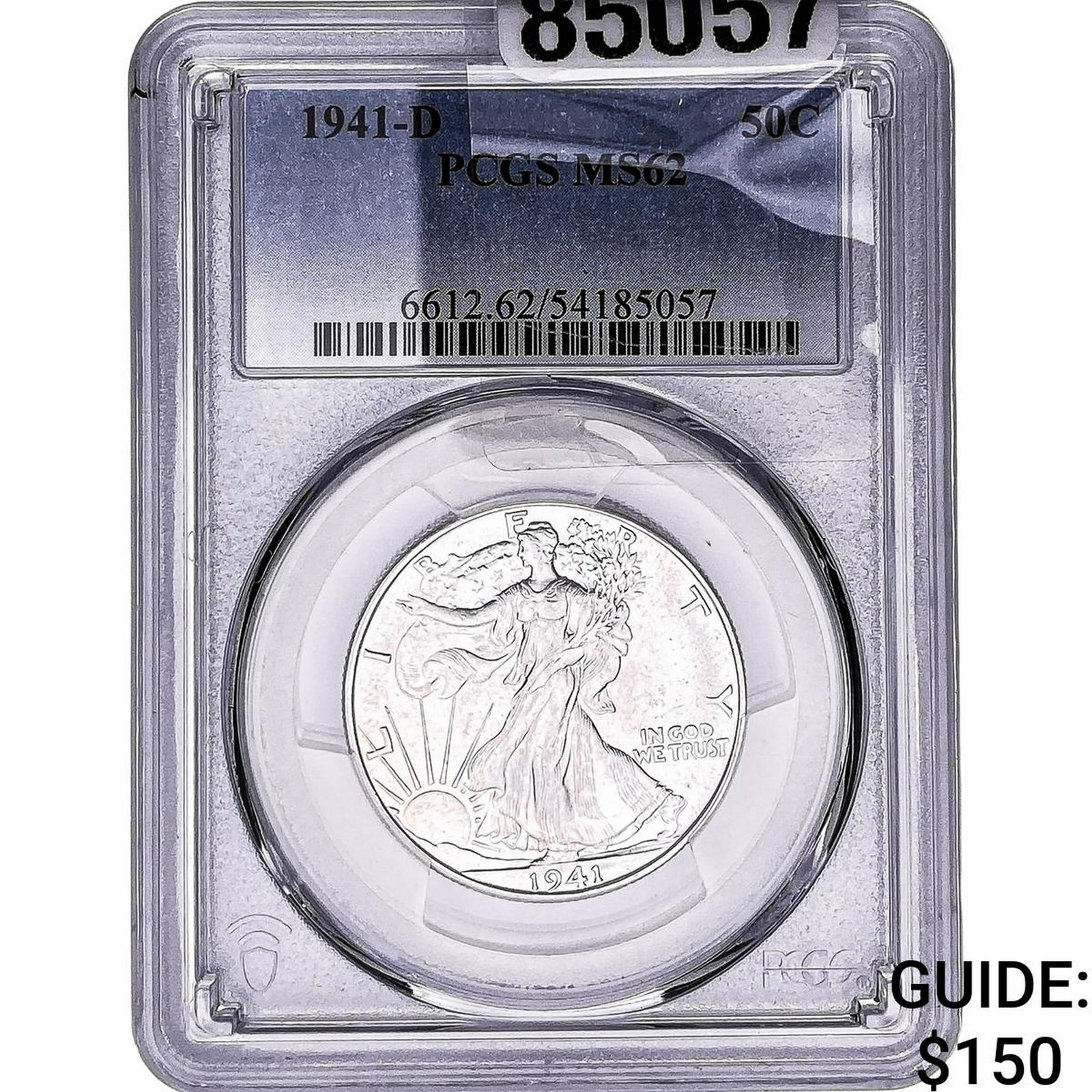 1941-D Walking Liberty Half Dollar PCGS MS62: 1941-D Walking Liberty Half Dollar PCGS MS62