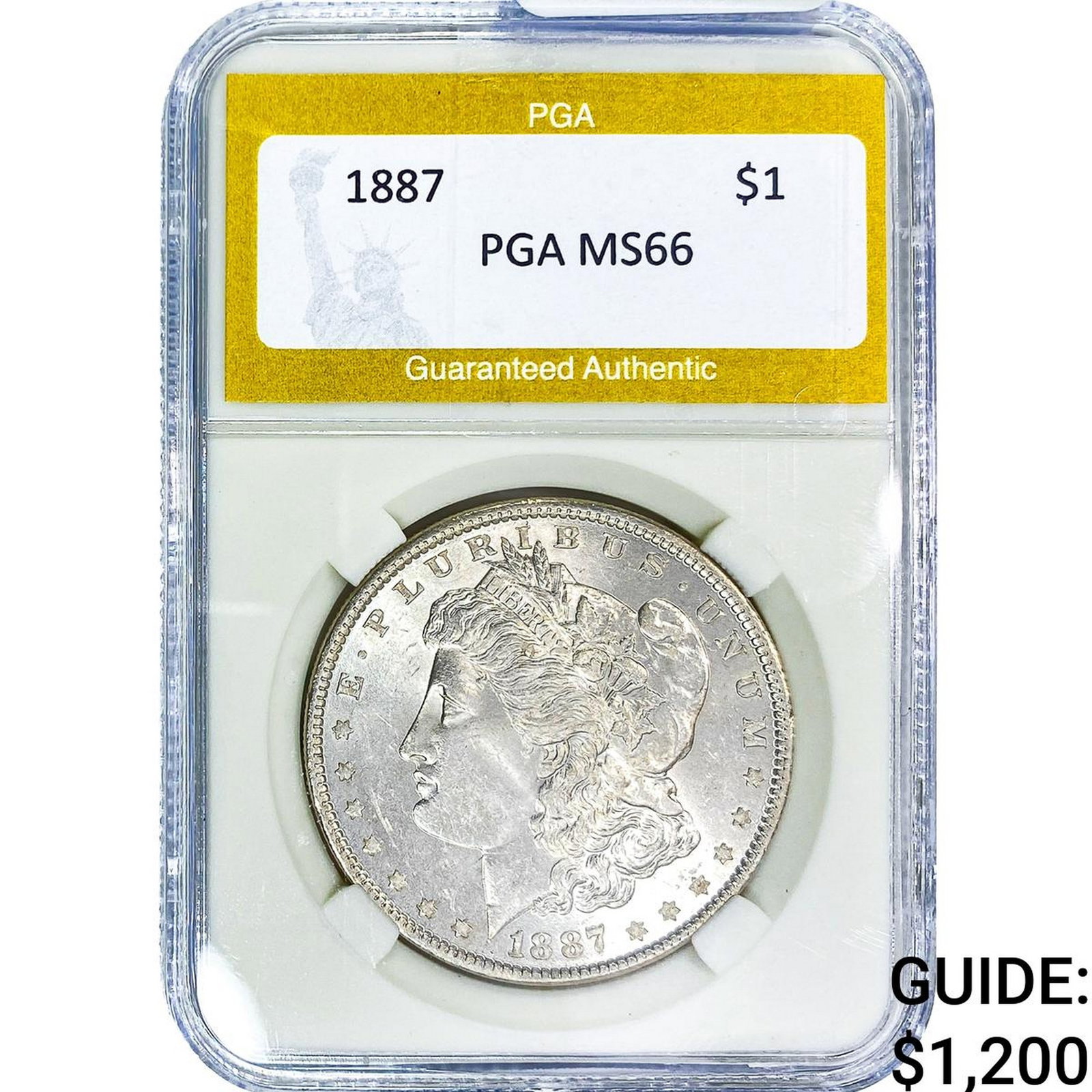 1887 Morgan Silver Dollar PGA MS66: 1887 Morgan Silver Dollar PGA MS66