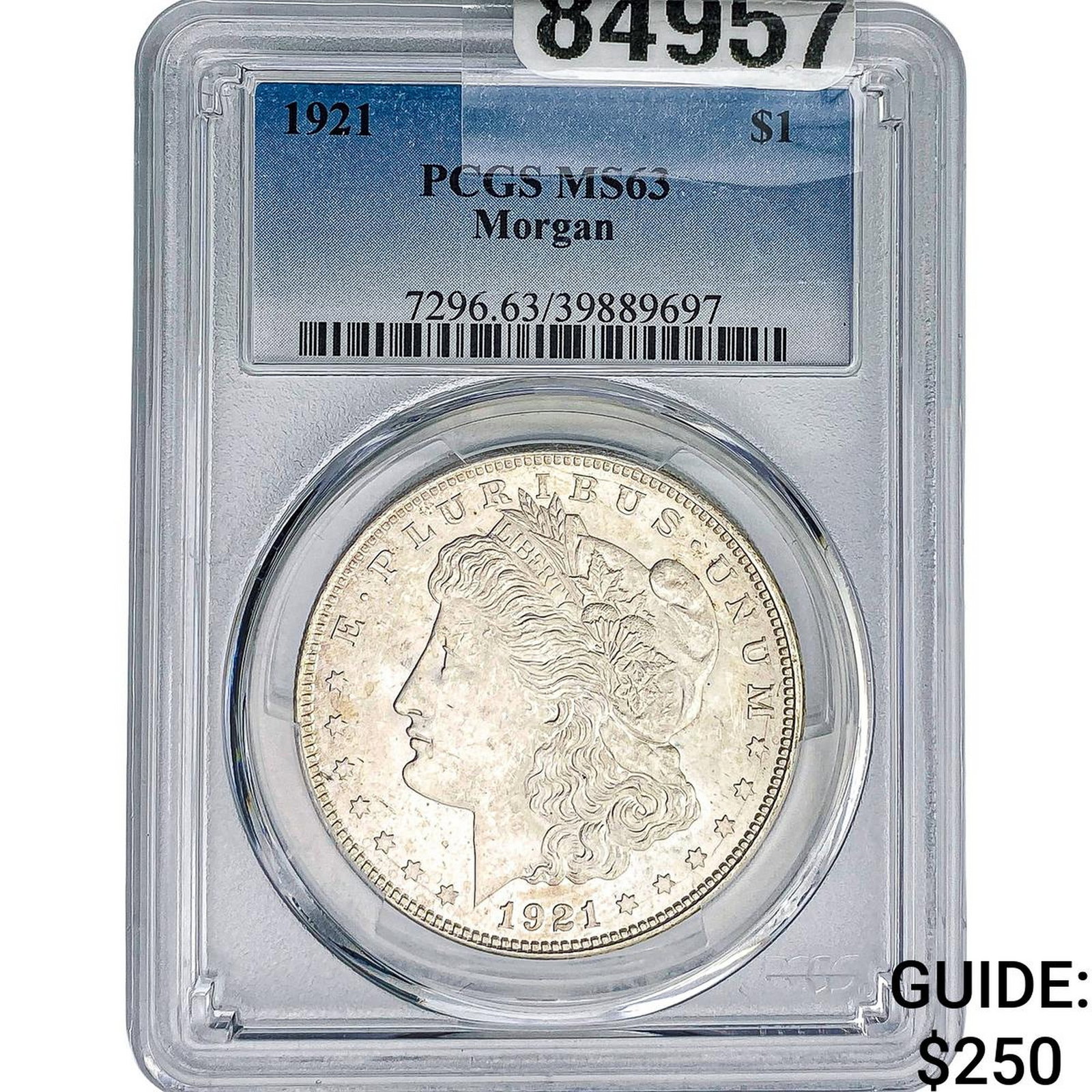 1921 Morgan Silver Dollar PCGS MS63: 1921 Morgan Silver Dollar PCGS MS63