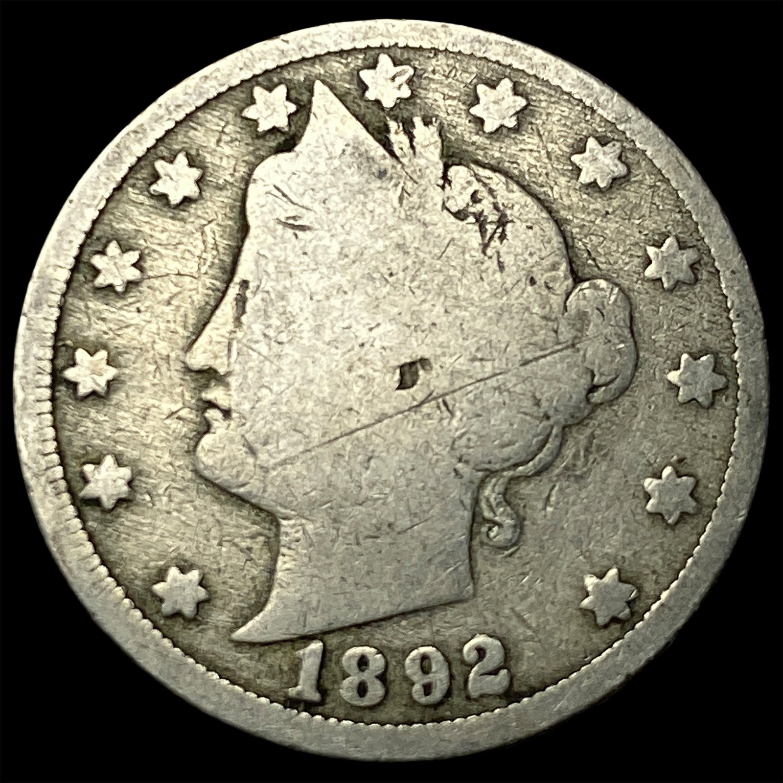 1892 Liberty Head Nickel NICELY CIRCULATED: 1892 Liberty Head Nickel NICELY CIRCULATED