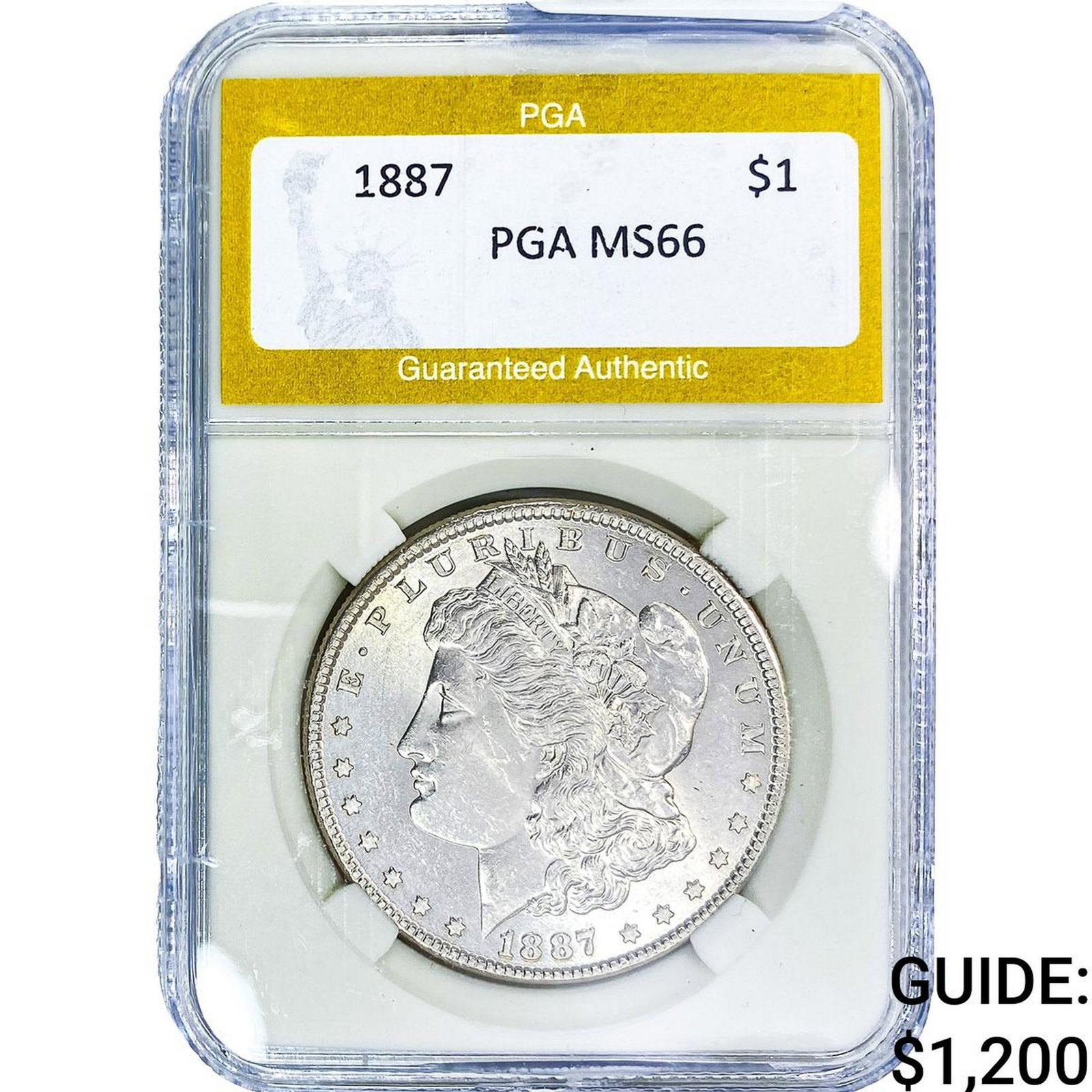 1887 Morgan Silver Dollar PGA MS66: 1887 Morgan Silver Dollar PGA MS66