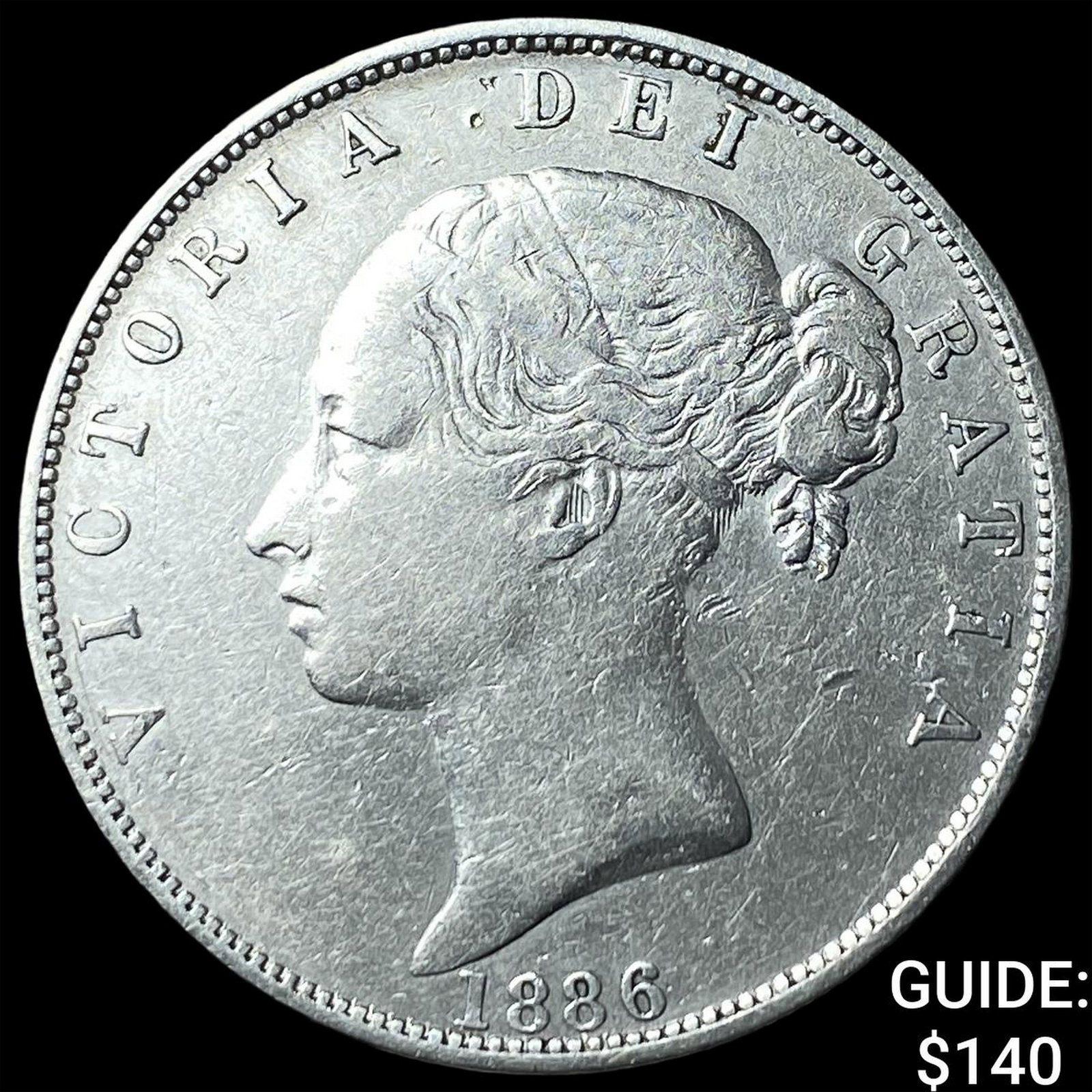 1886 Great Britain Silver 1/2 Crown: 1886 Great Britain Silver 1/2 Crown
