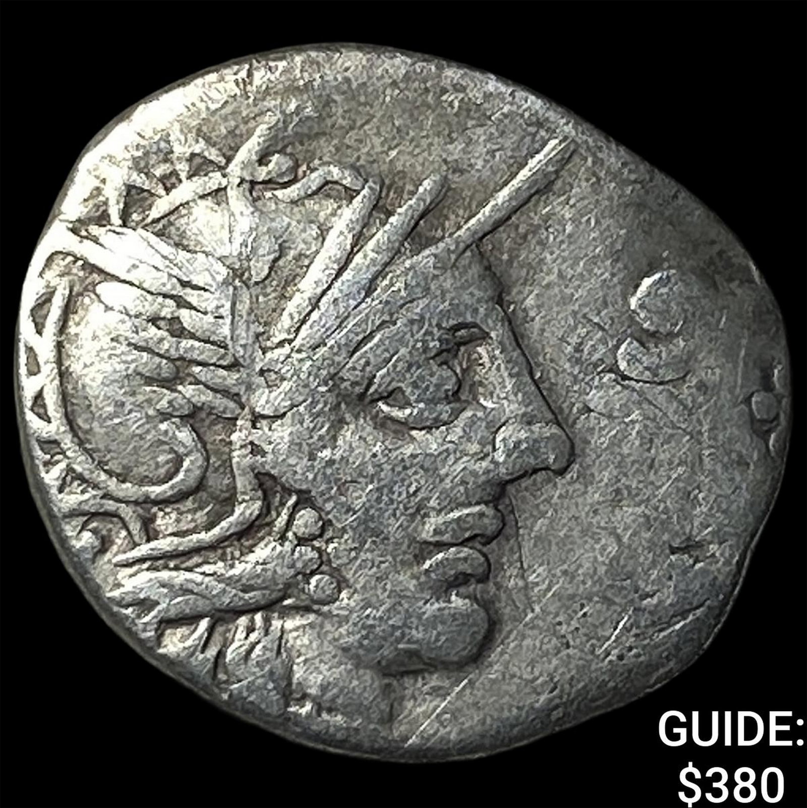 Roman C. Porcius Cato 123 BC Silver Denarius (1 of 2)
