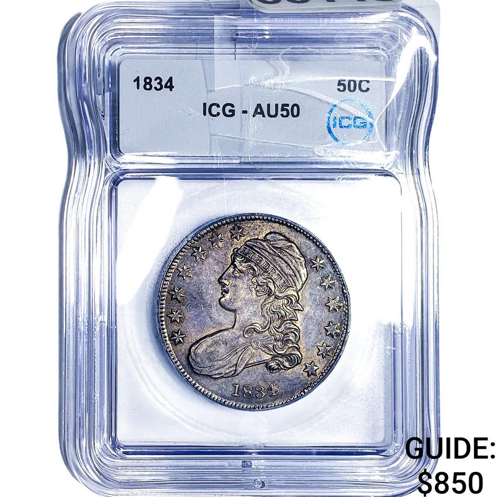 1834 Capped Bust Half Dollar ICG AU50 (1 of 2)