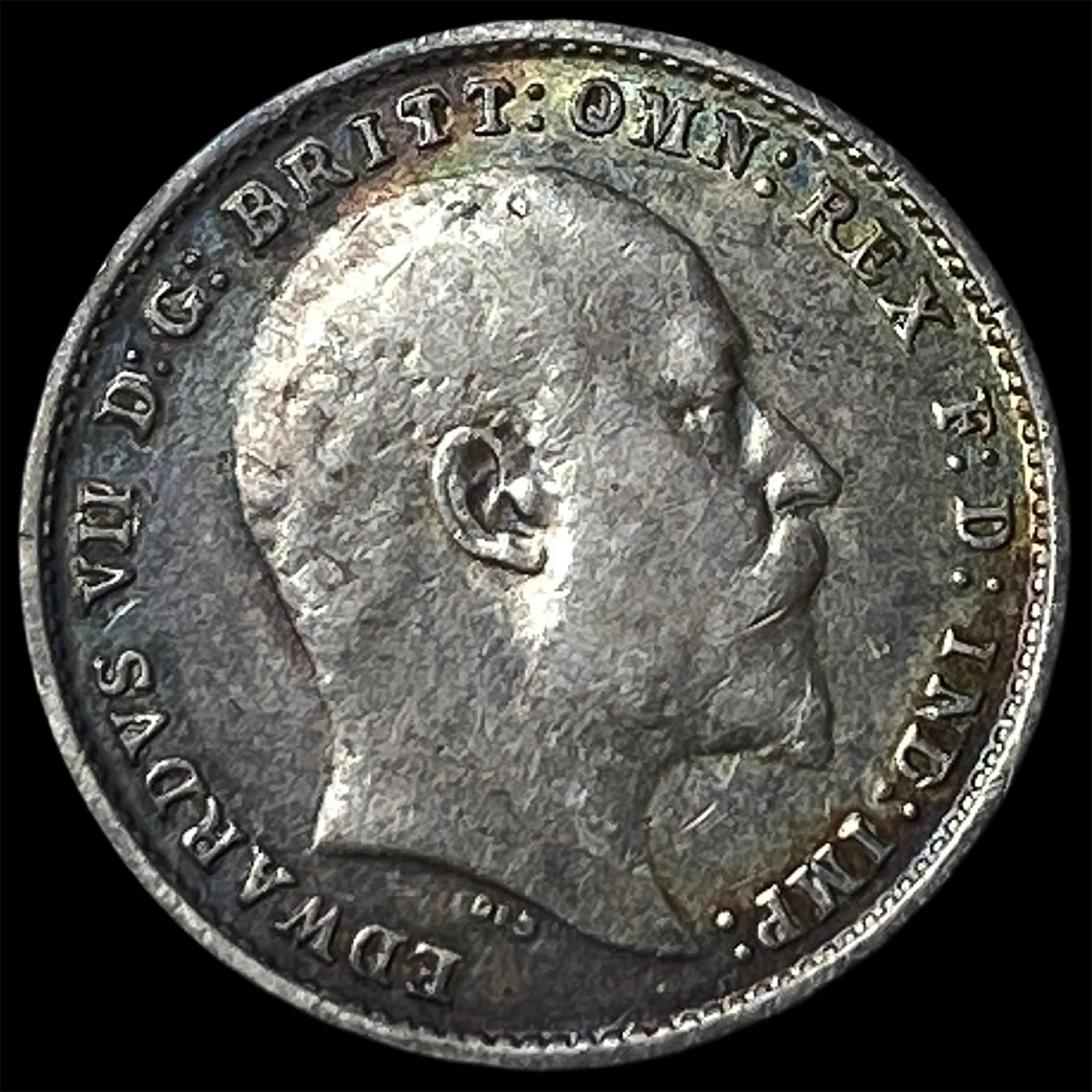 1904 England Silver 3 Pence KM 797.1: 1904 England Silver 3 Pence KM 797.1