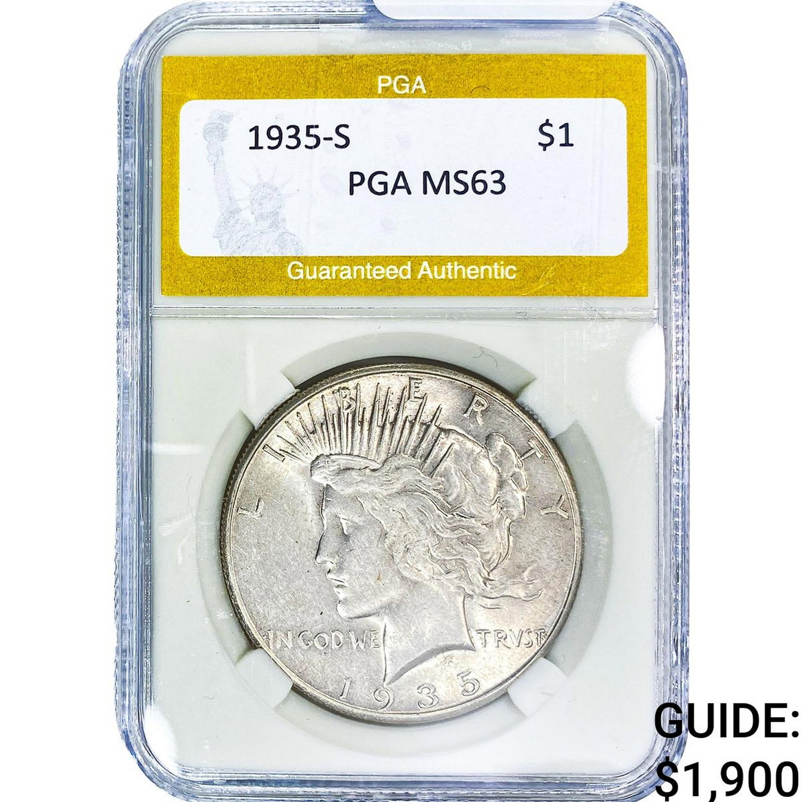 1935-S Silver Peace Dollar PGA MS63 (1 of 2)