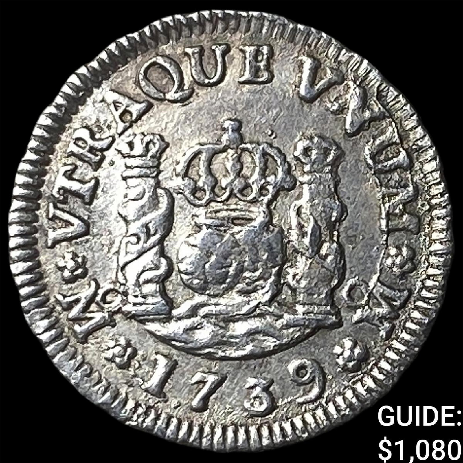 1739 MF Mexico Philip V Silver 1/2 Real (1 of 2)