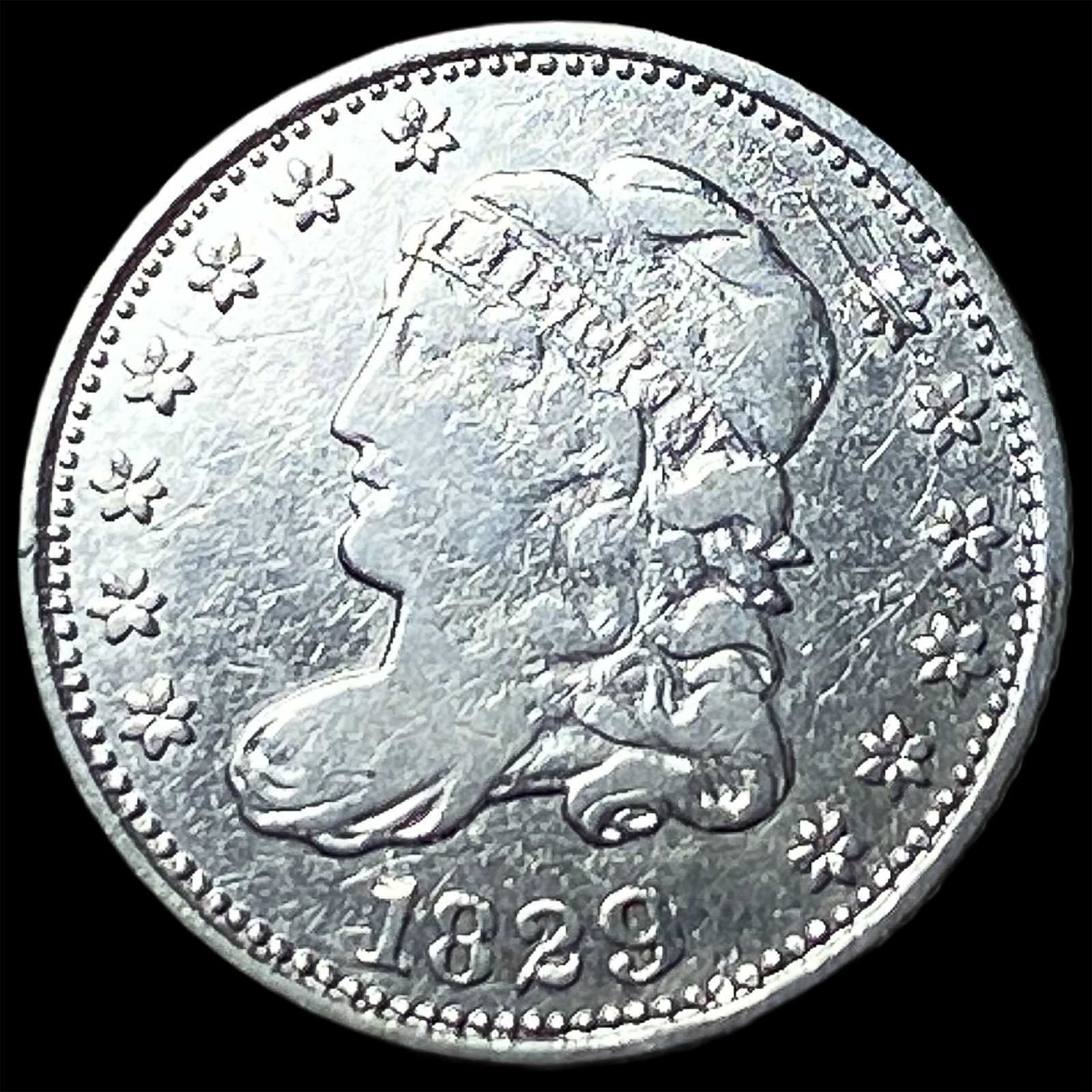 1829 Silver Capped Bust Half Dime LIGHTLY CIRCULATED: 1829 Silver Capped Bust Half Dime LIGHTLY CIRCULATED
