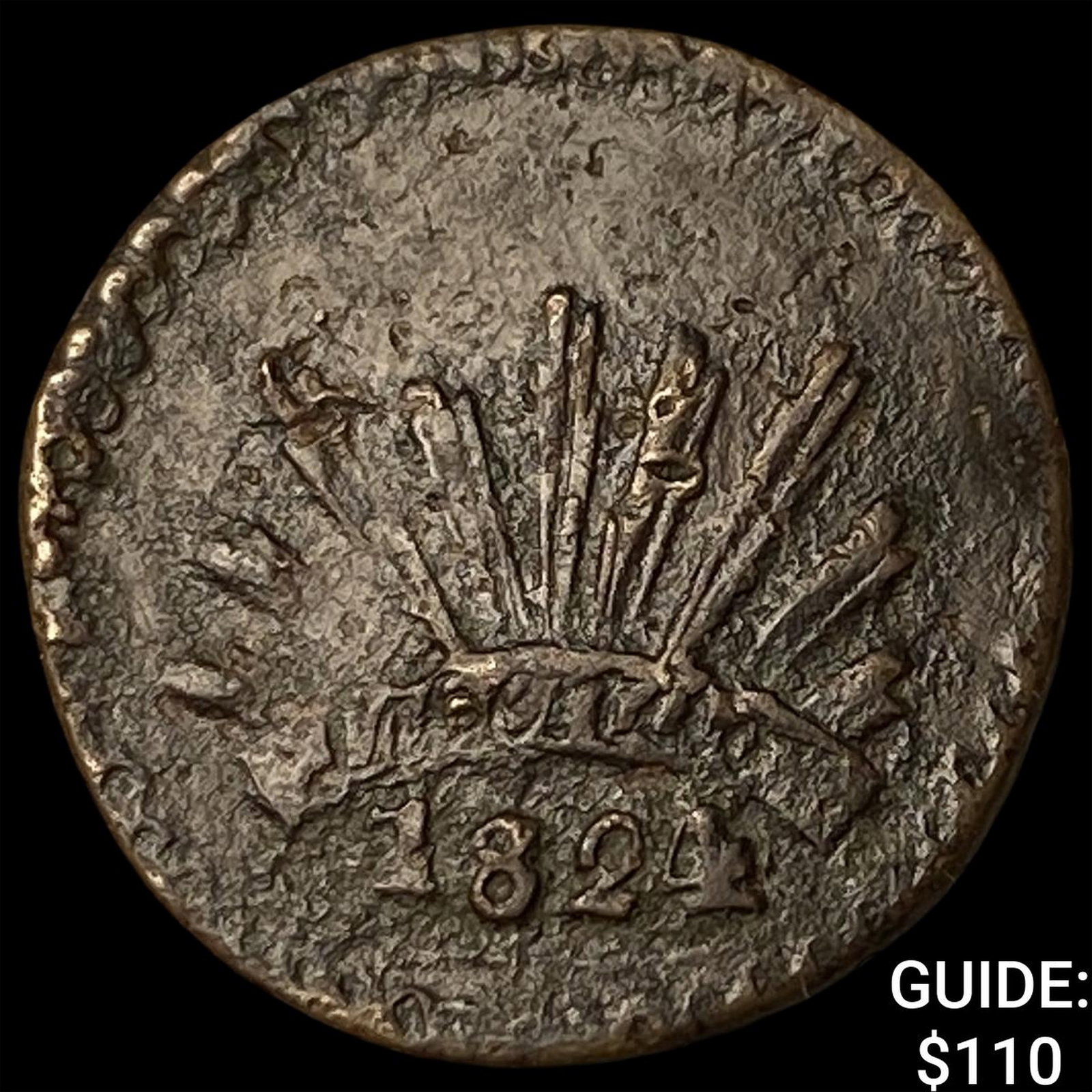 1824 Mexico Durango 1/8 Copper Real (1 of 2)