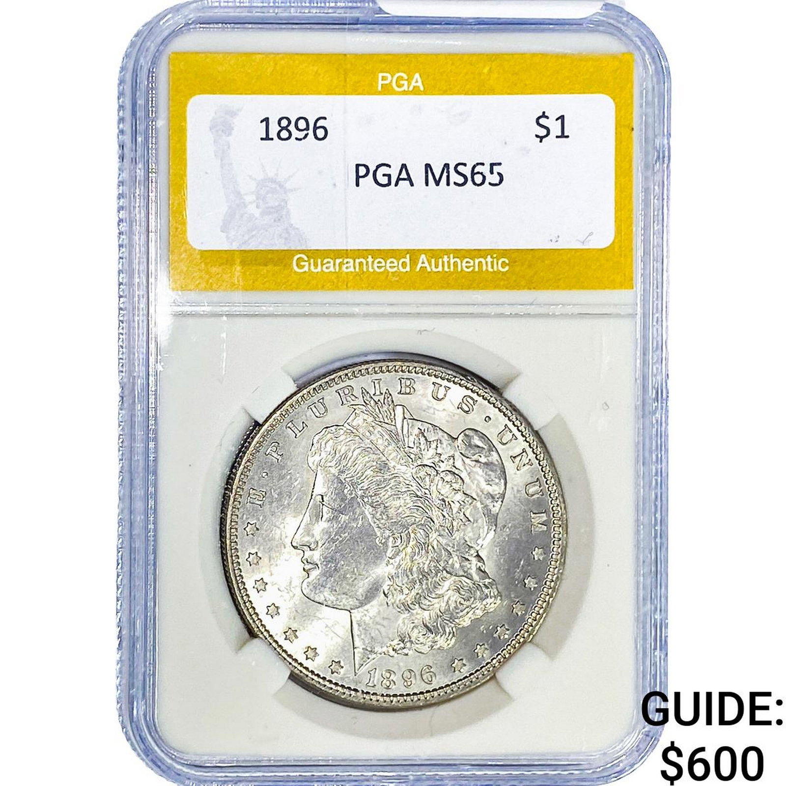 1896 Morgan Silver Dollar PGA MS65: 1896 Morgan Silver Dollar PGA MS65