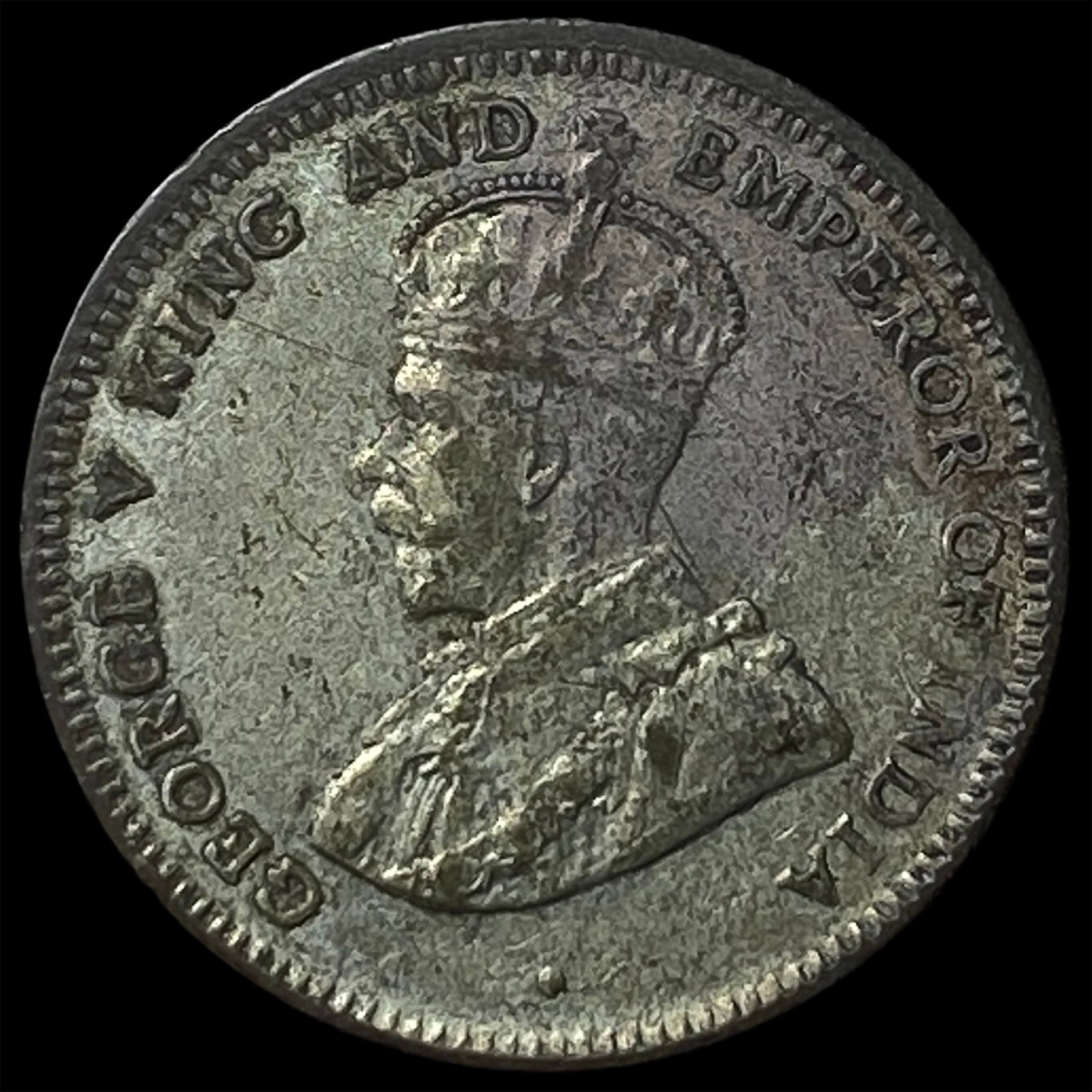 1921 Ceylon Silver 25 Cents: 1921 Ceylon Silver 25 Cents
