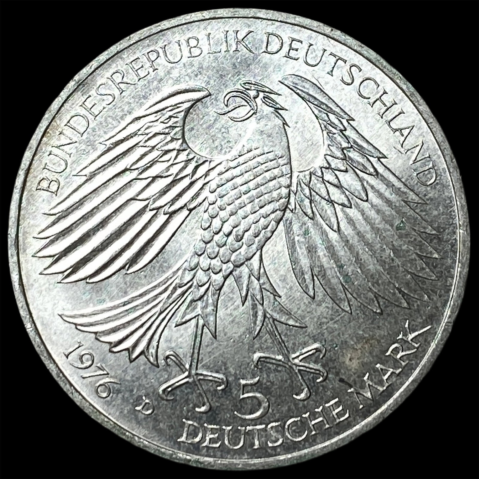 1976D Germany Silver 5 Marks - 2