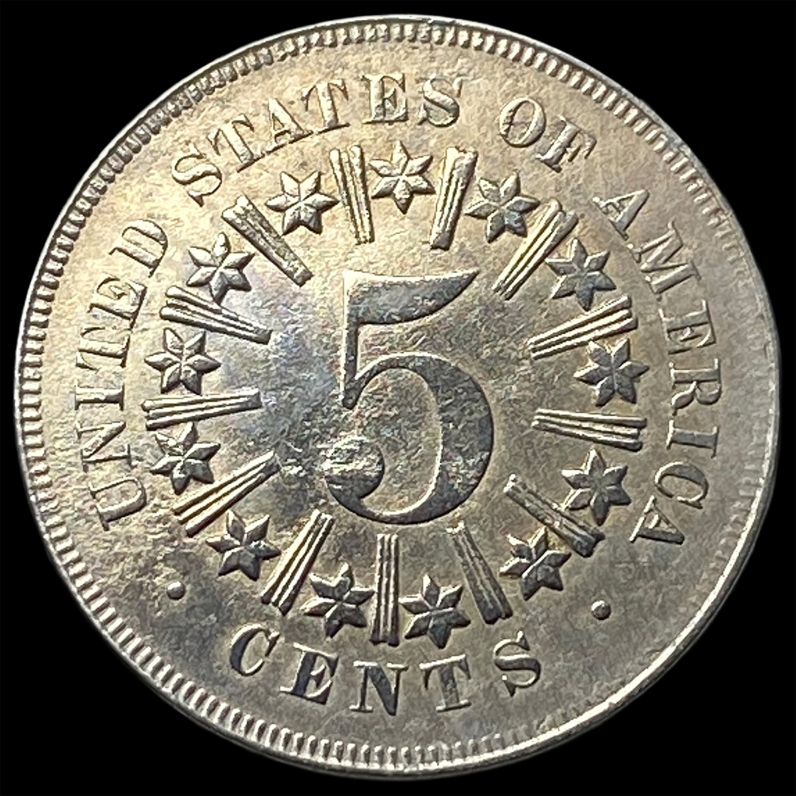1867 RAYS Shield Nickel CLOSELY UNCIRCULATED - 2