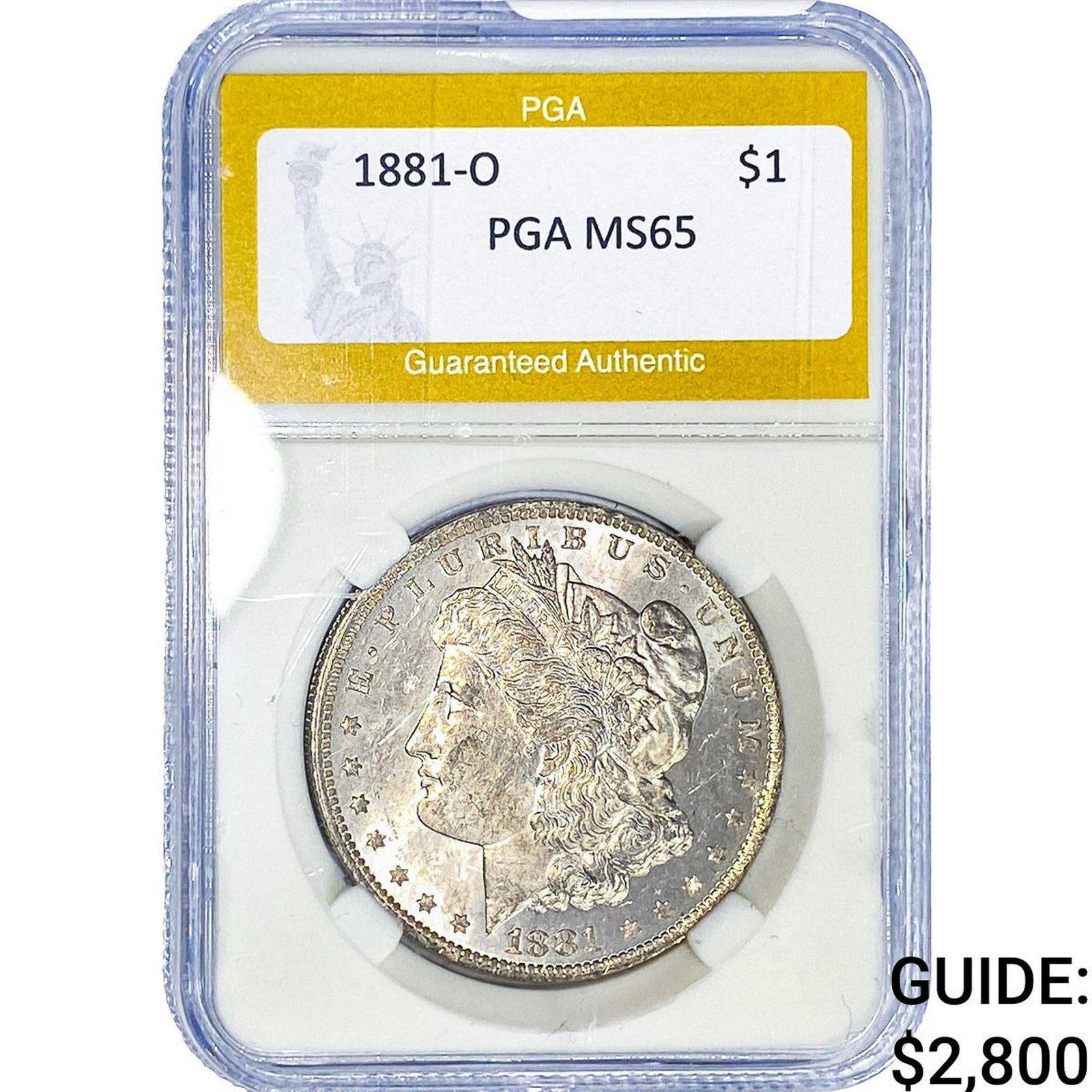 1881-O Morgan Silver Dollar PGA MS65: 1881-O Morgan Silver Dollar PGA MS65