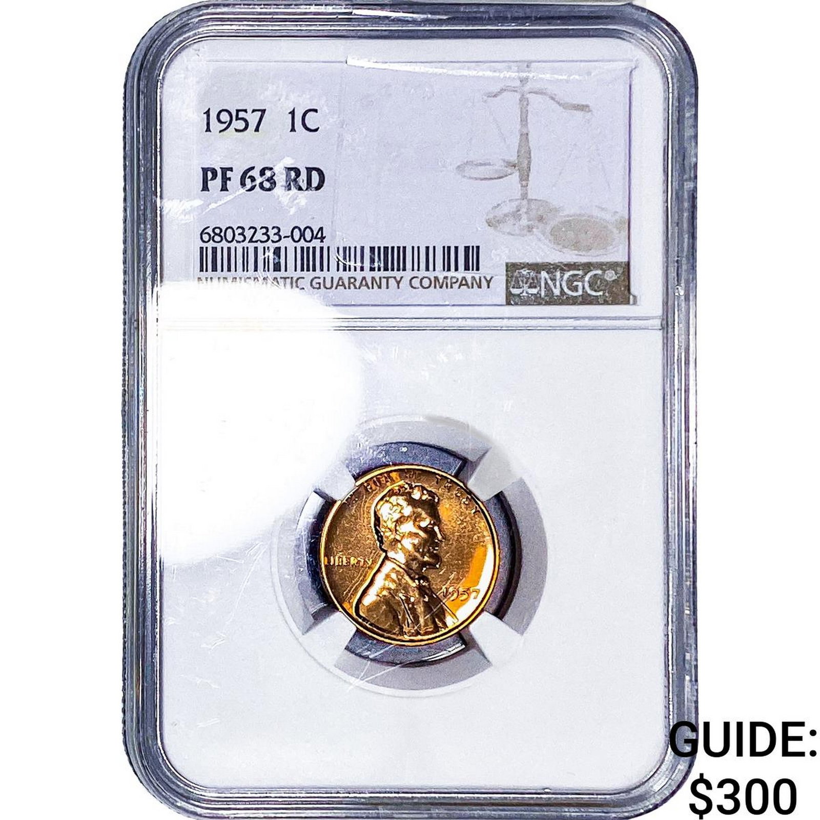 1957 Wheat Cent NGC PF68 RD: 1957 Wheat Cent NGC PF68 RD