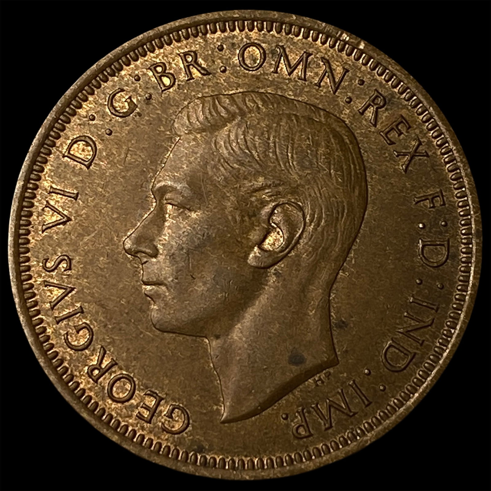 1939 Great Briatin Bronze 1/2 Penny (1 of 2)