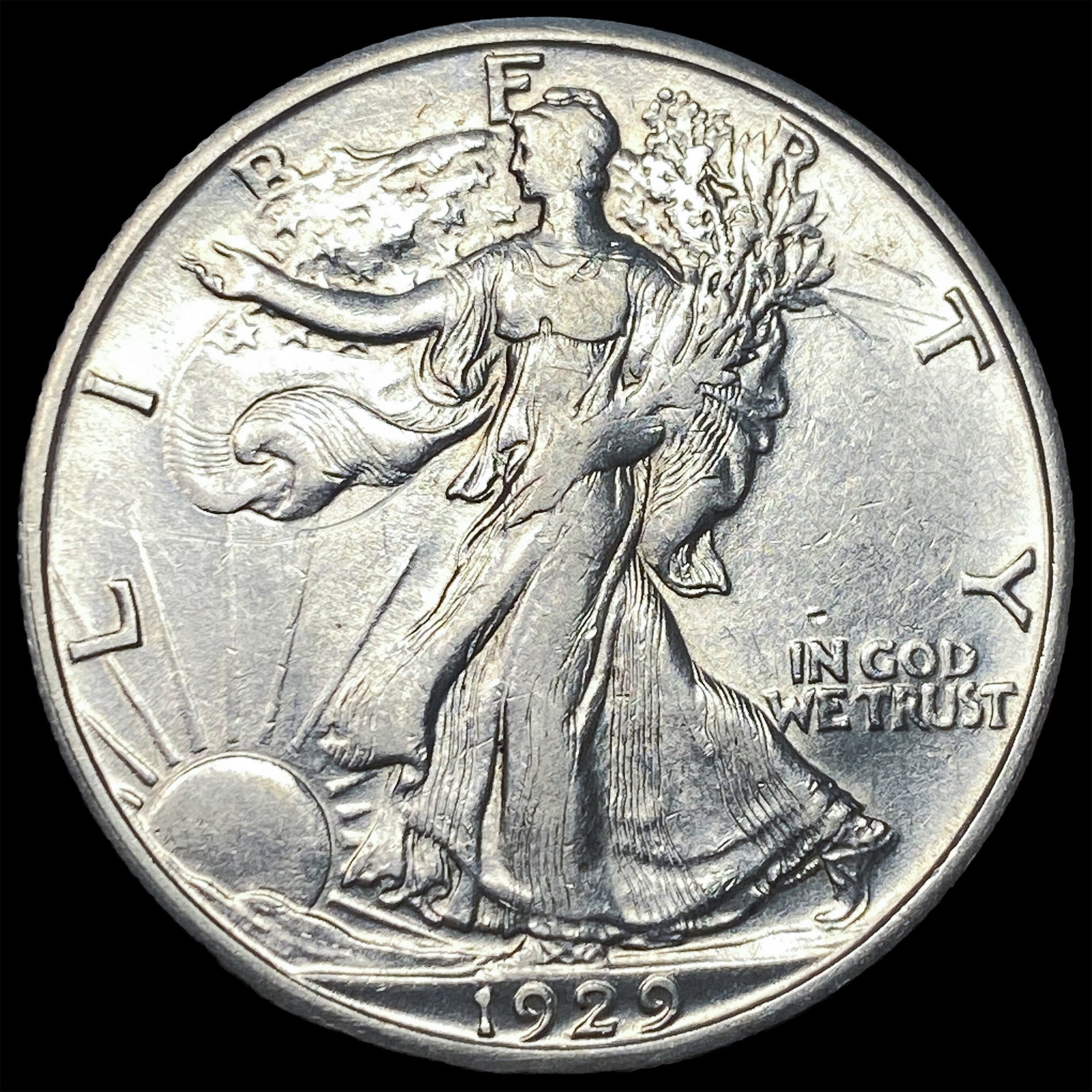 1929-D Silver Walking Liberty Half Dollar CLOSELY UNCIRCULATED: 1929-D Silver Walking Liberty Half Dollar CLOSELY UNCIRCULATED