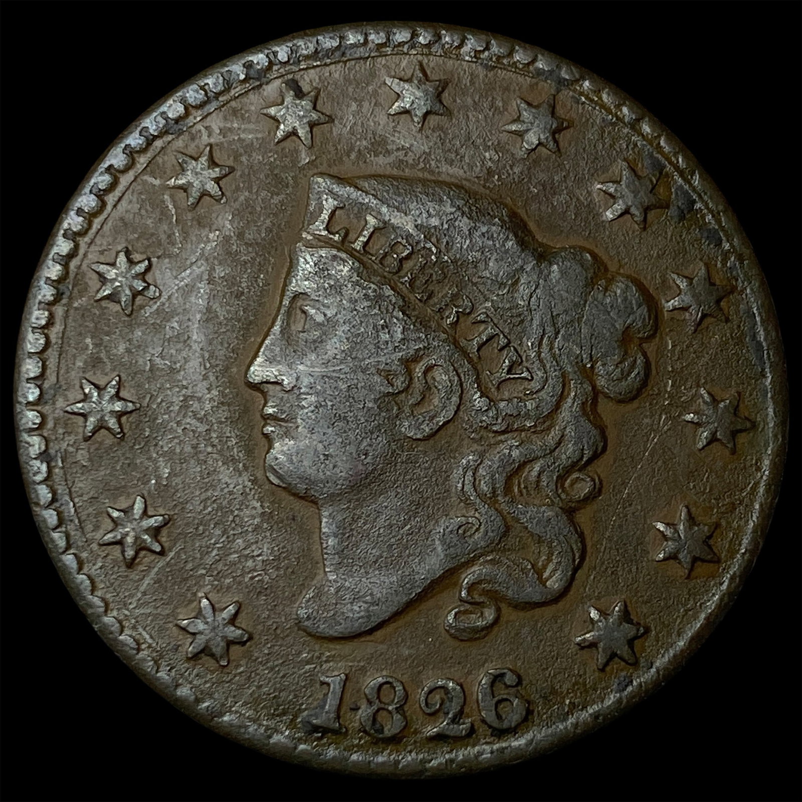 1826 Coronet Head Large Cent NEARLY UNCIRCULATED (1 of 2)