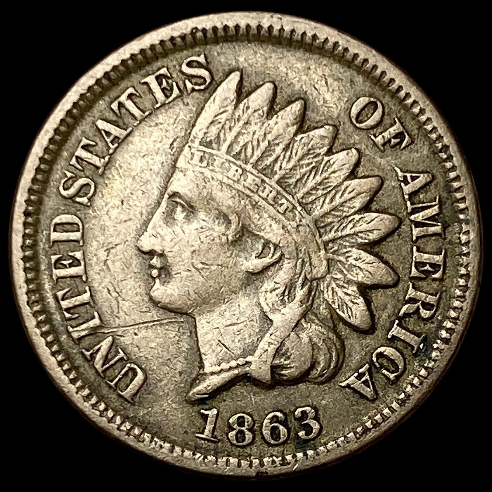 1863 Indian Head Cent NEARLY UNCIRCULATED (1 of 2)