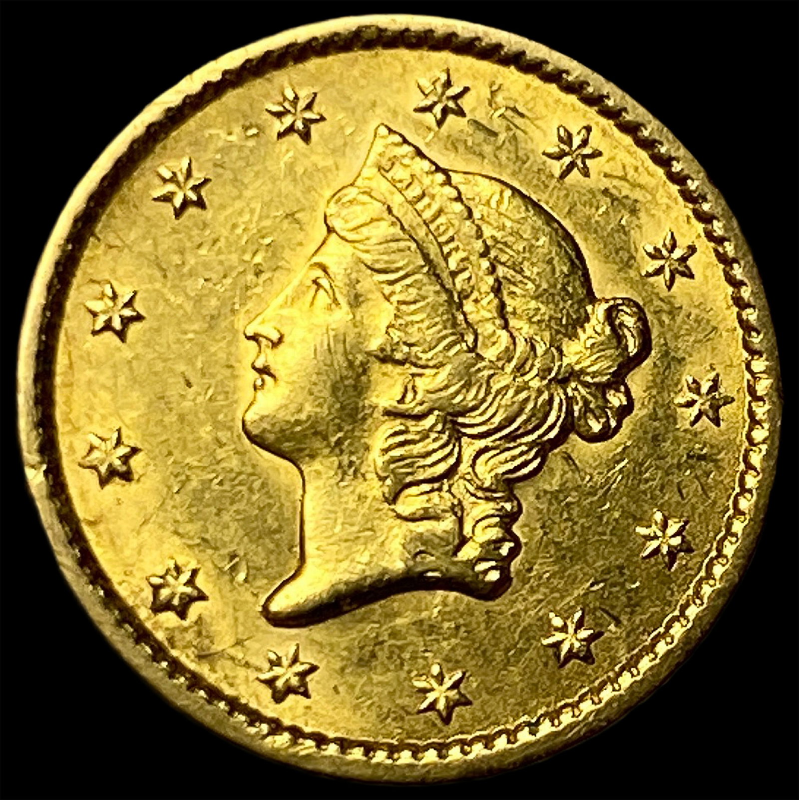 1852 Gold $1 Liberty Head Type 1 CLOSELY UNCIRCULATED: 1852 Gold $1 Liberty Head Type 1 CLOSELY UNCIRCULATED