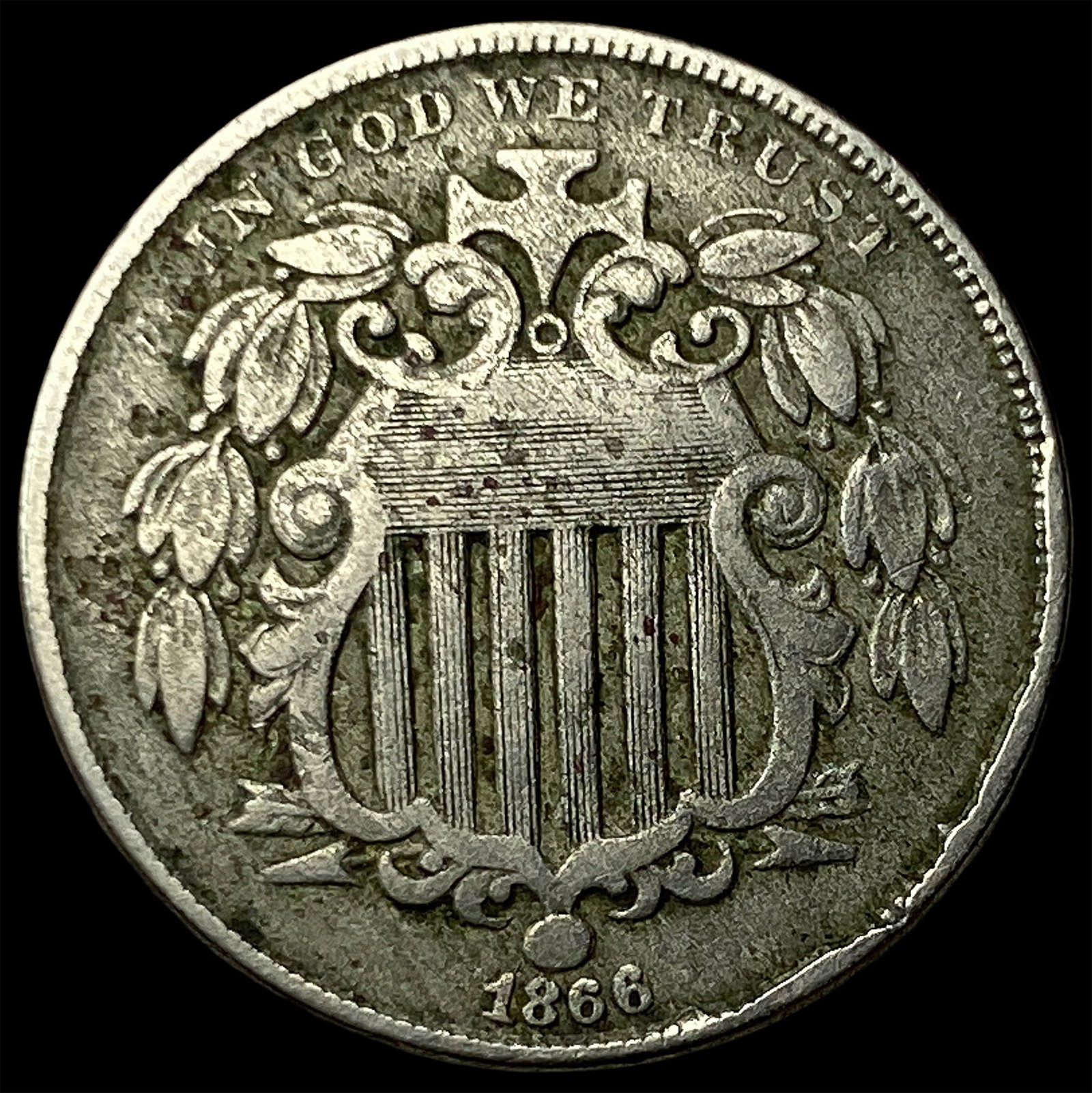 1866 Shield Nickel LIGHTLY CIRCULATED: 1866 Shield Nickel LIGHTLY CIRCULATED