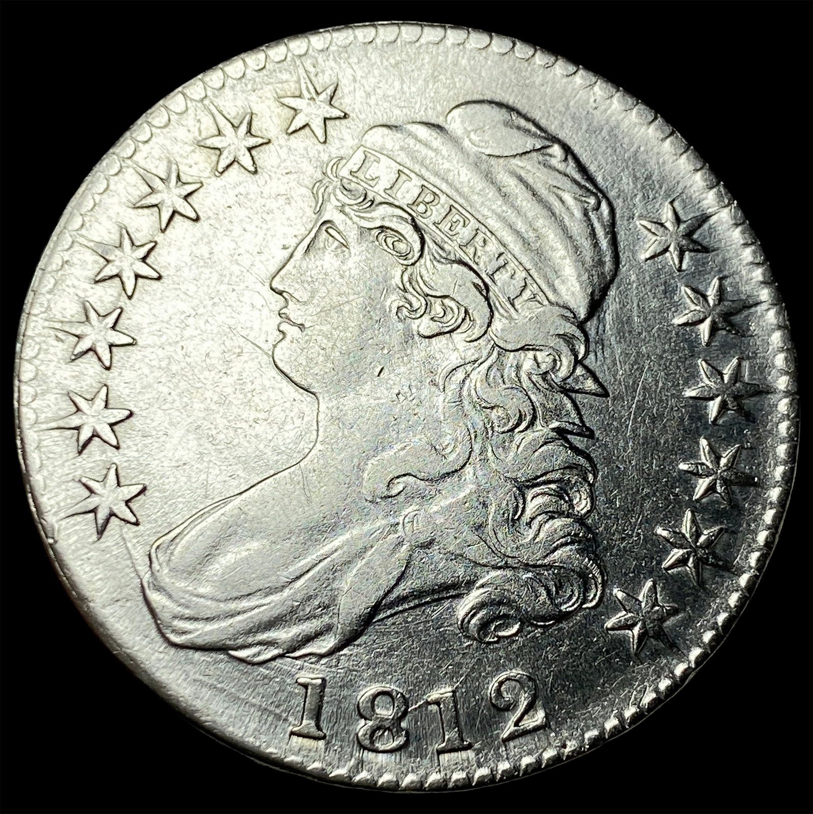 1812 Capped Bust Half Dollar CLOSELY UNCIRCULATED: 1812 Capped Bust Half Dollar CLOSELY UNCIRCULATED