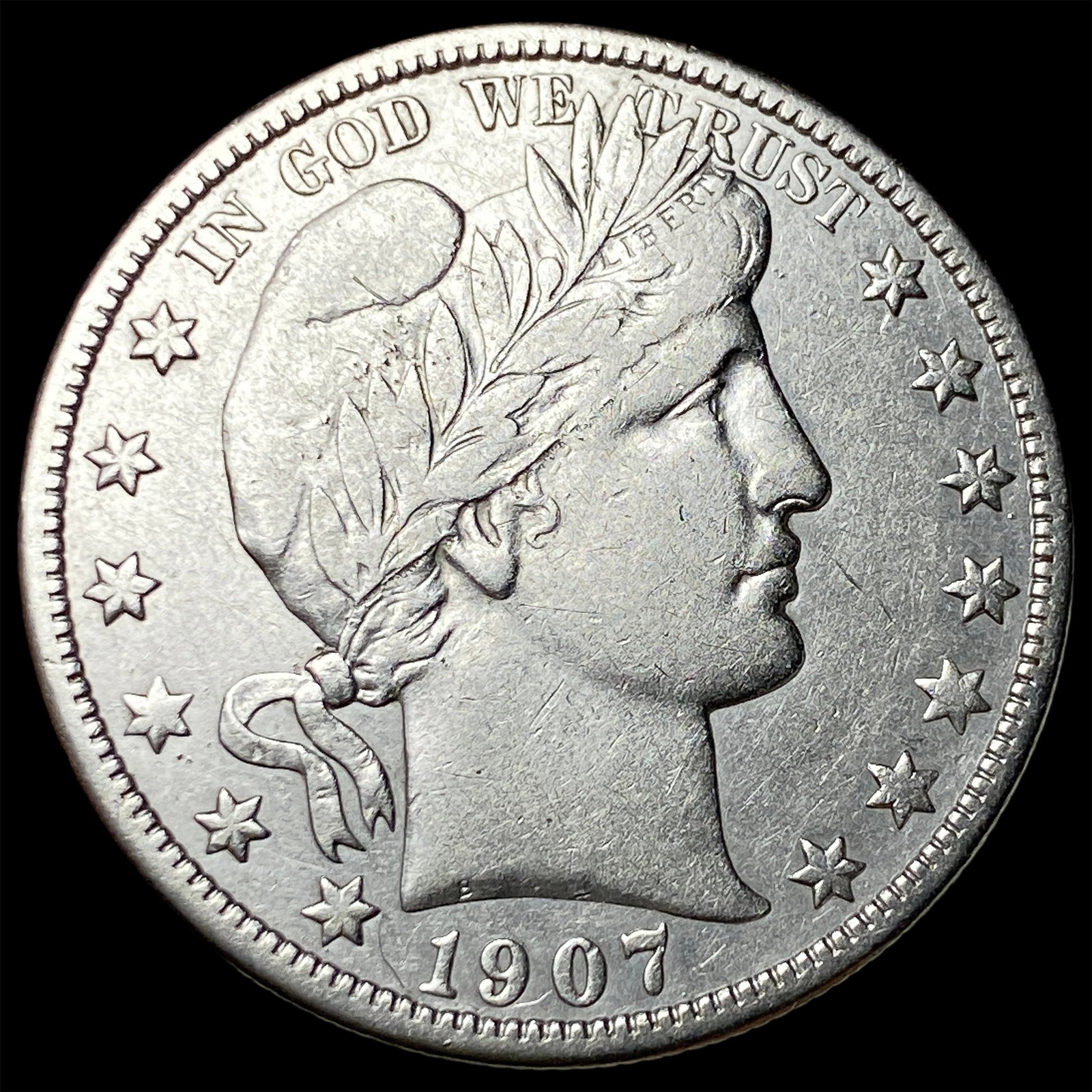 1907-D Silver Barber Half Dollar LIGHTLY CIRCULATED (1 of 2)