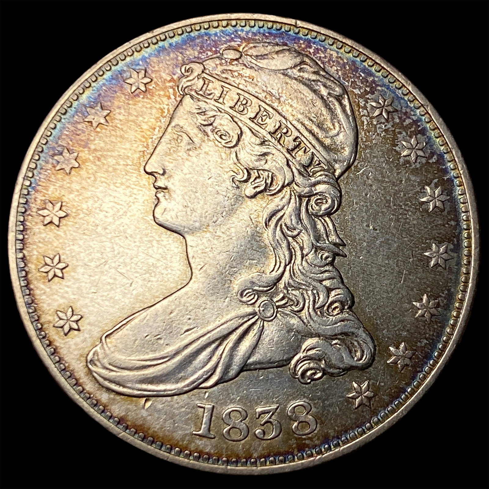1838 Silver Half Dollar (Capped Bust) CLOSELY UNCIRCULATED (1 of 2)