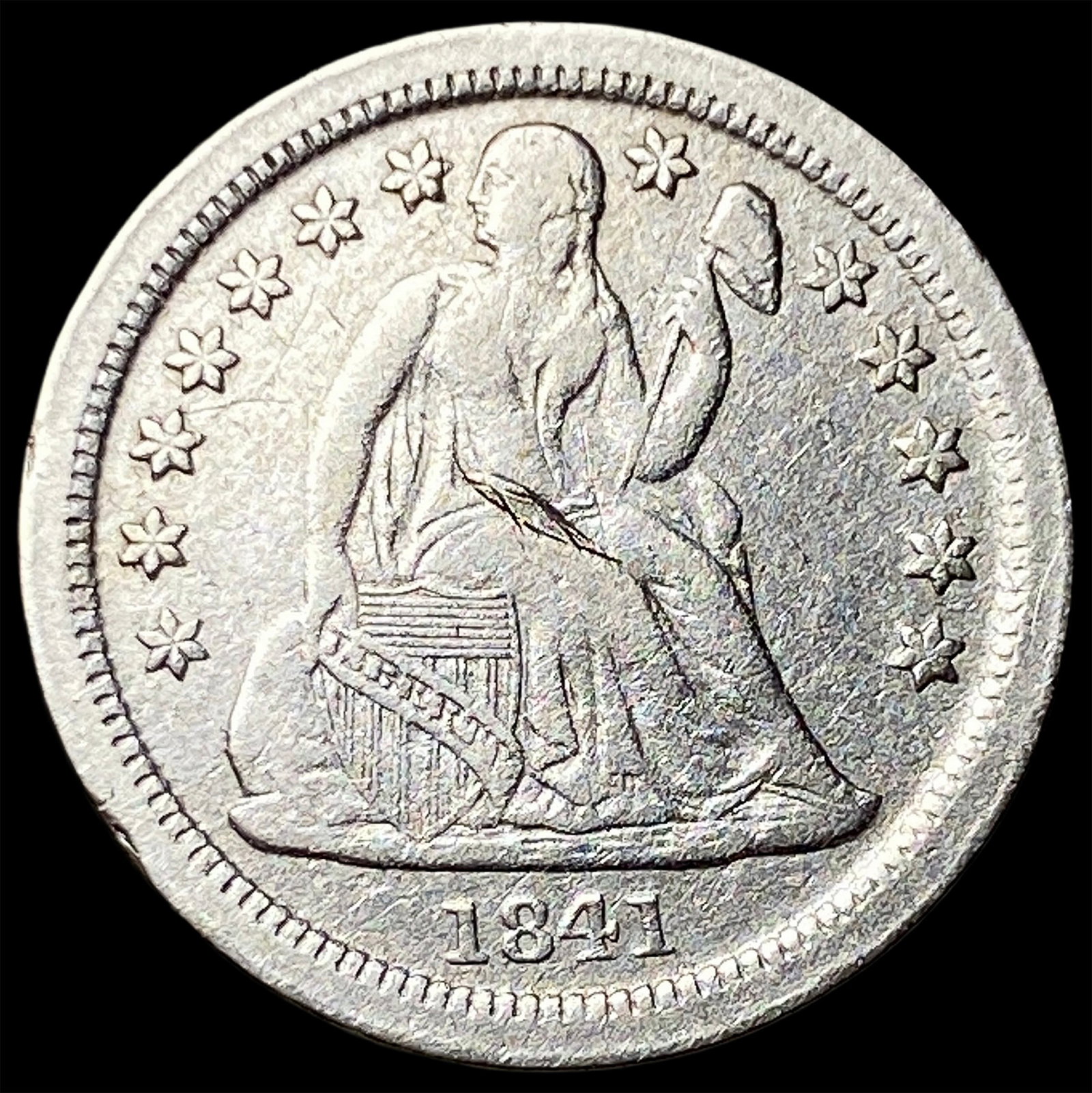 1841-O Silver Seated Liberty Dime NEARLY UNCIRCULATED: 1841-O Silver Seated Liberty Dime NEARLY UNCIRCULATED