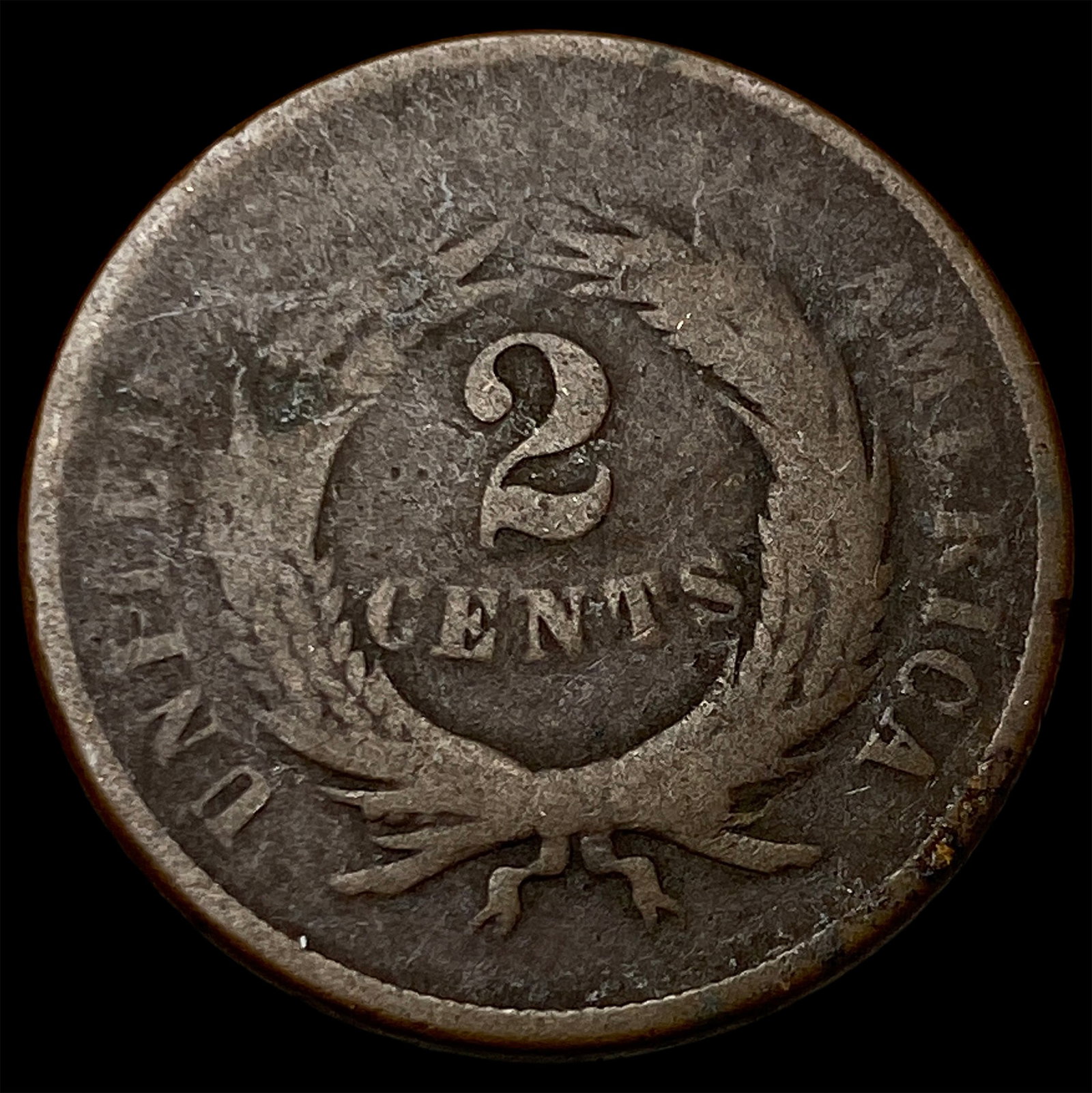1865 Two-Cent Piece NICELY CIRCULATED - 2