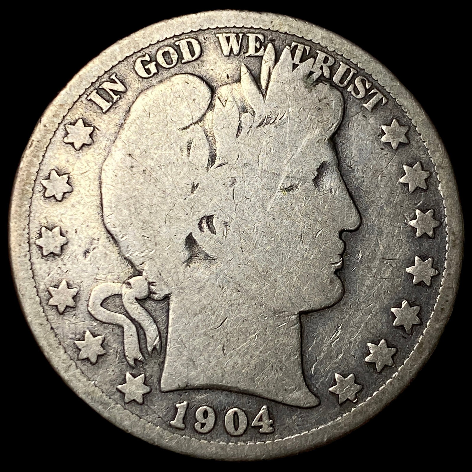 1904-S Silver Barber Half Dollar NICELY CIRCULATED (1 of 2)