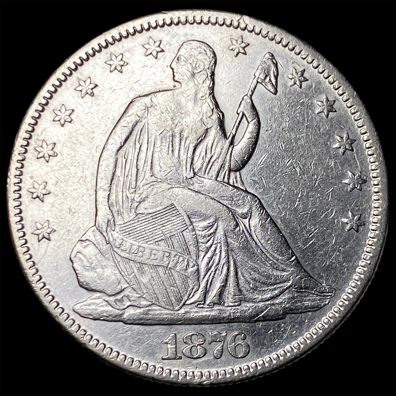 1876 Silver Seated Liberty Half Dollar CLOSELY UNCIRCULATED (1 of 2)