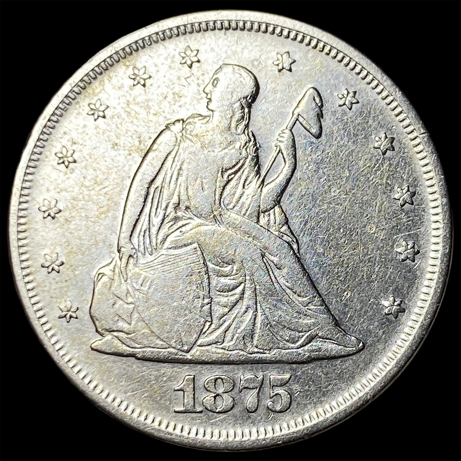1875 Silver Seated Liberty Twenty Cents NEARLY UNCIRCULATED (1 of 2)