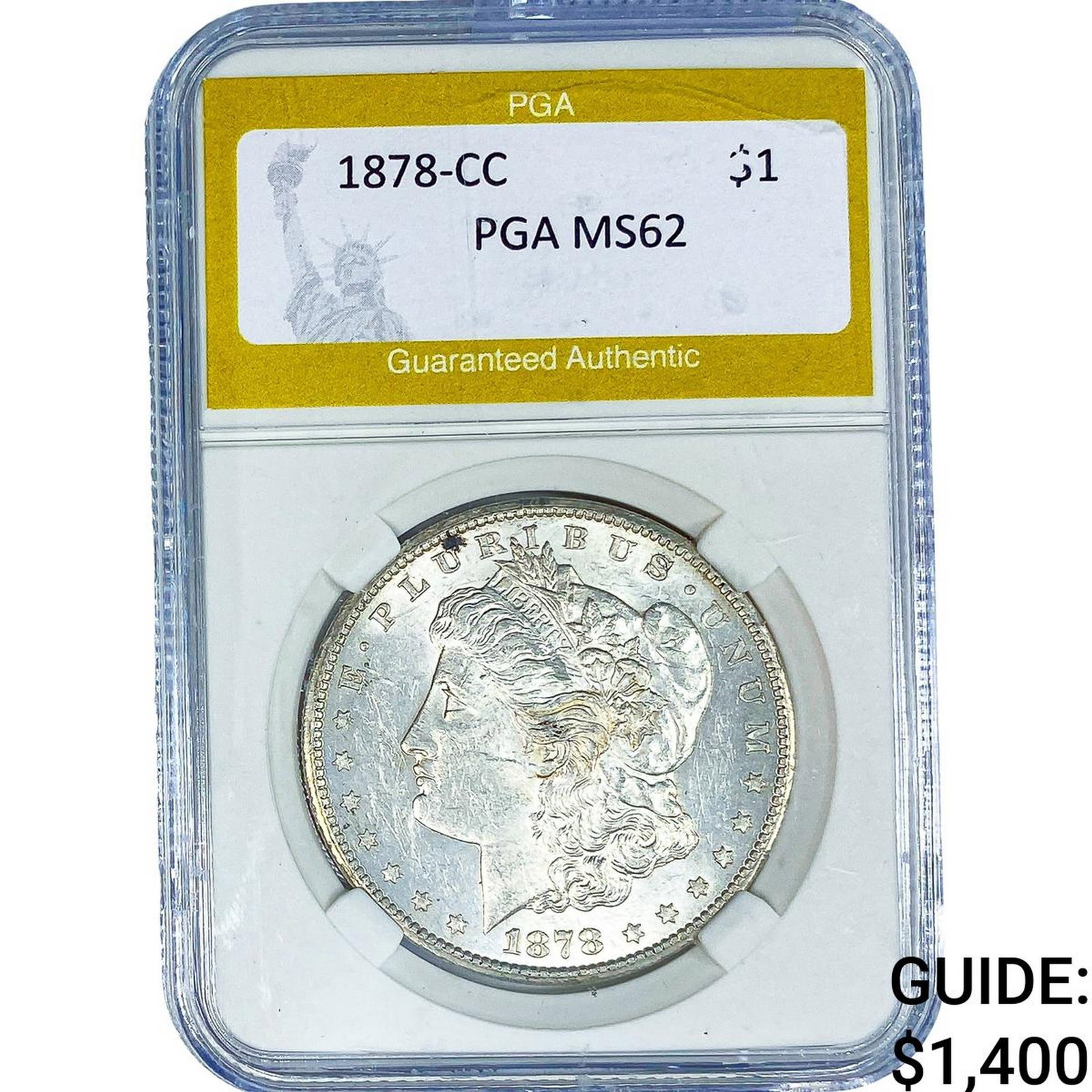 1878-CC Morgan Silver Dollar PGA MS62: 1878-CC Morgan Silver Dollar PGA MS62
