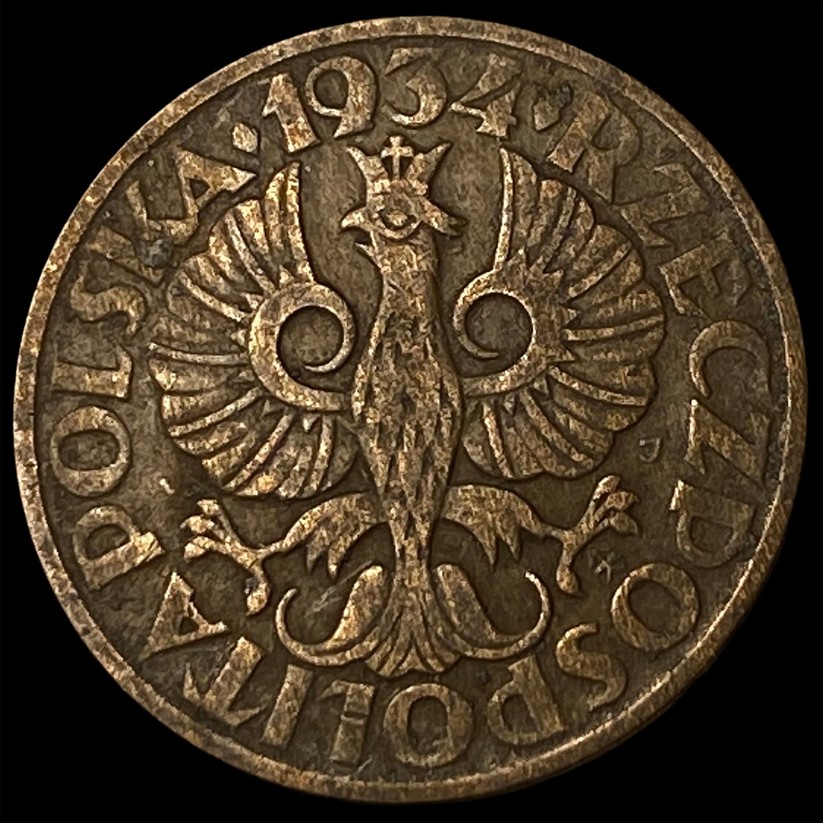 1934 Poland Bronze 2 Grosze: 1934 Poland Bronze 2 Grosze