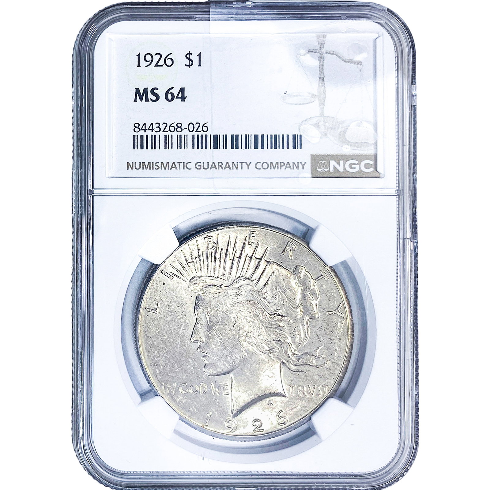 1926 Silver Peace Dollar NGC MS64 (1 of 2)