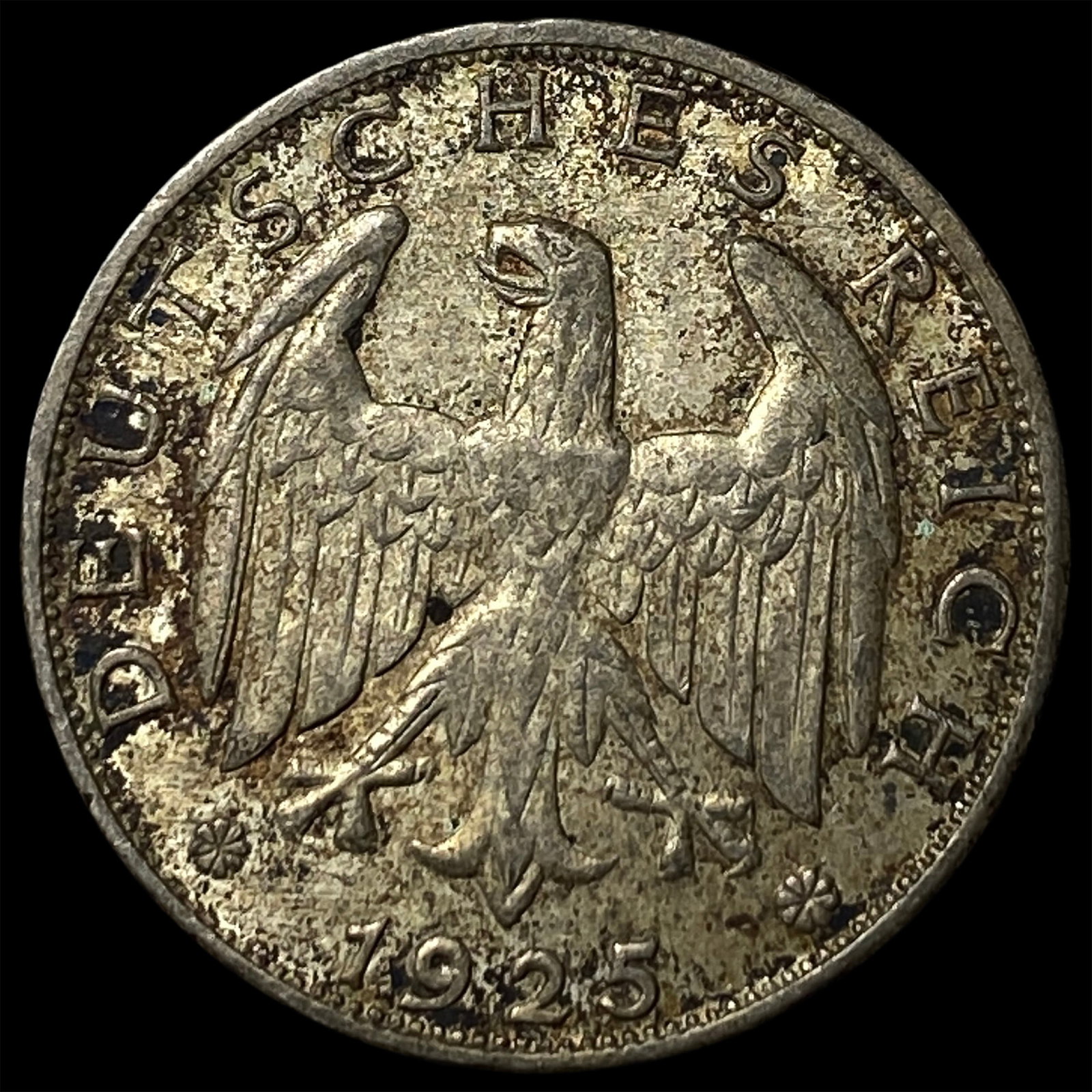 1925G Germany Silver 1 Reichsmark: 1925G Germany Silver 1 Reichsmark